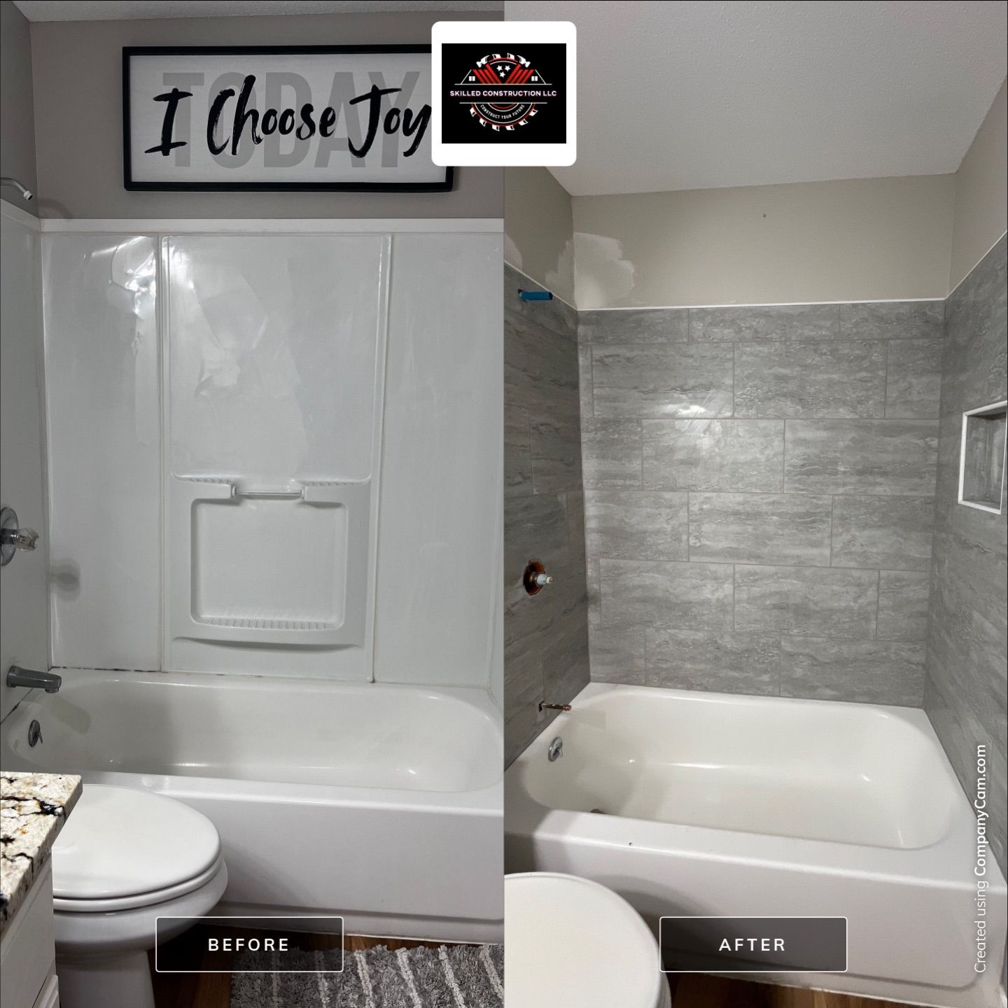 Herman's Shower Remodel  by Skilled Construction LLC