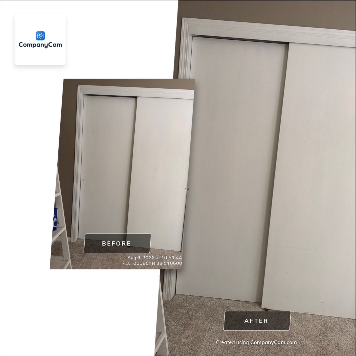Interior Sliding Closet Door and Trim Replacement in Oconomowoc by CompanyCam Sales Demo