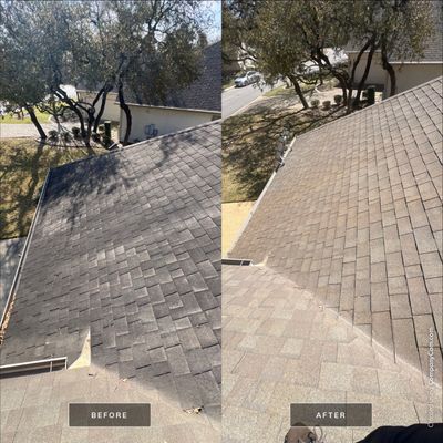 Shingle Roof Washing Project in San Antonio