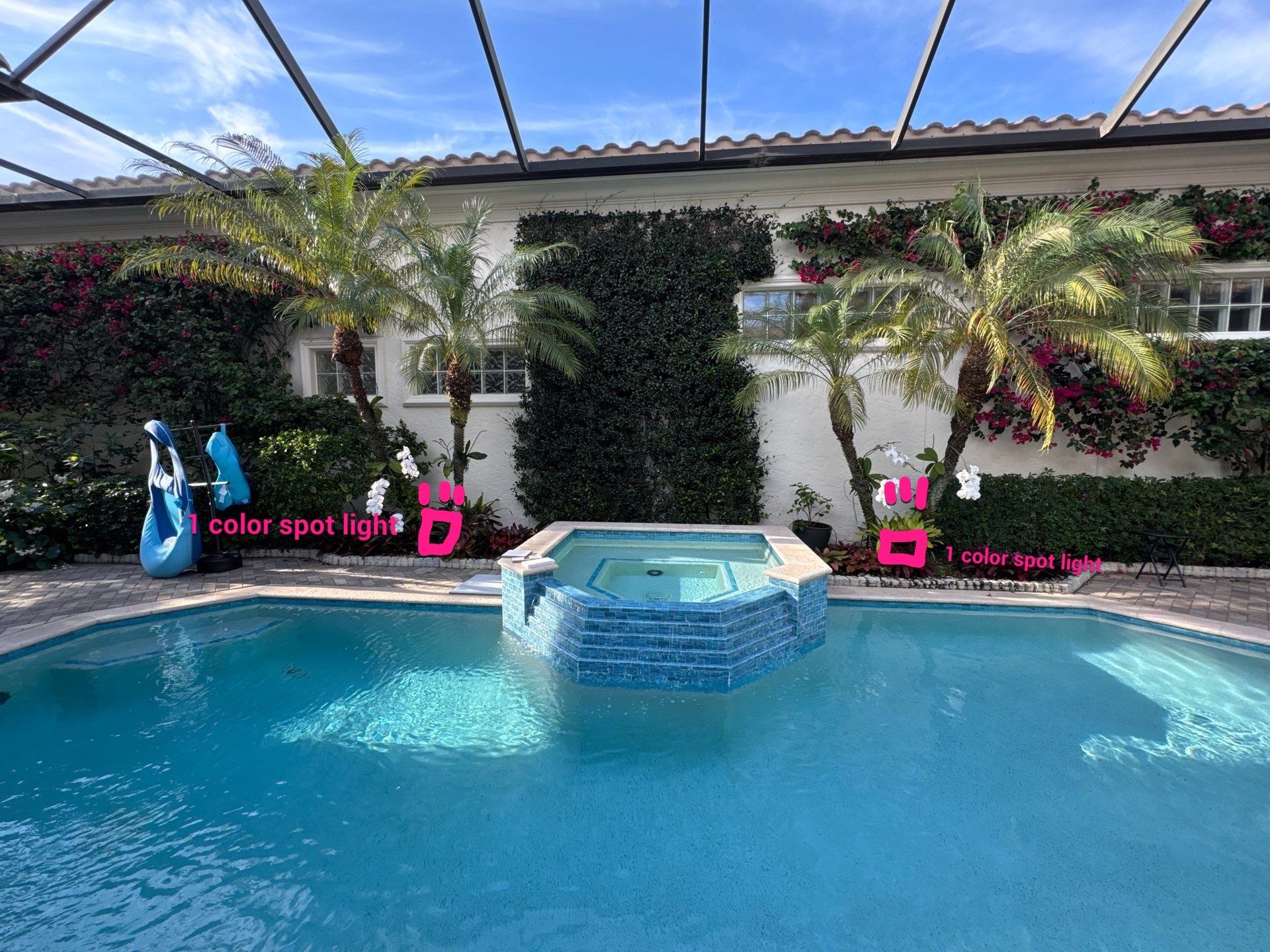 Pool Deck/Landscape/landscape lighting/pool coping/porcelain pavers/Pelican Marsh by Old Town Pavers Llc