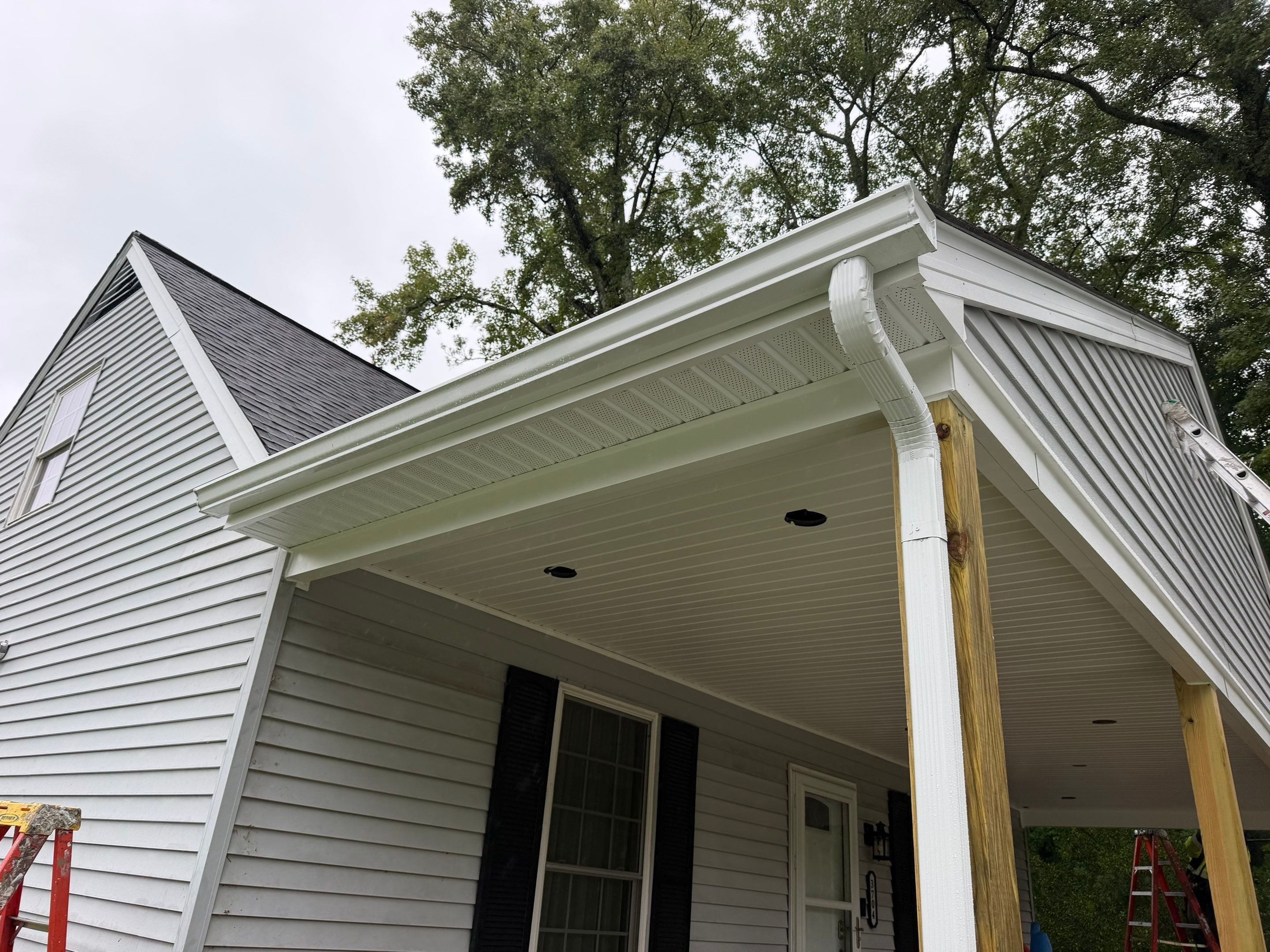 Asphalt Shingle Roof Replacement and Custom Porch Renovation in Hayes by Cade Construction
