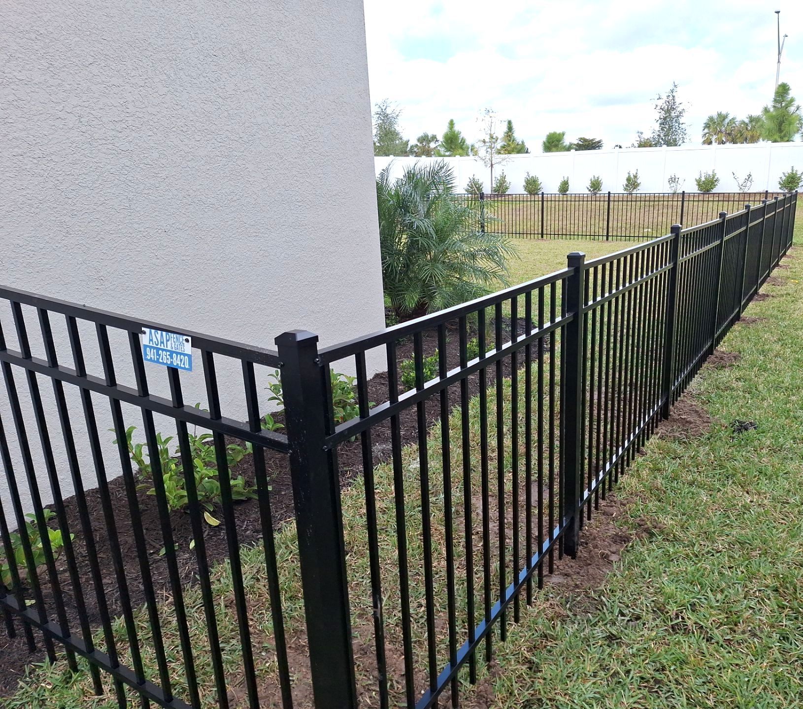 Aluminum Fence Installation using 4ft 3 Rail Black Aluminum Fence by Asap fence and gates, LLC