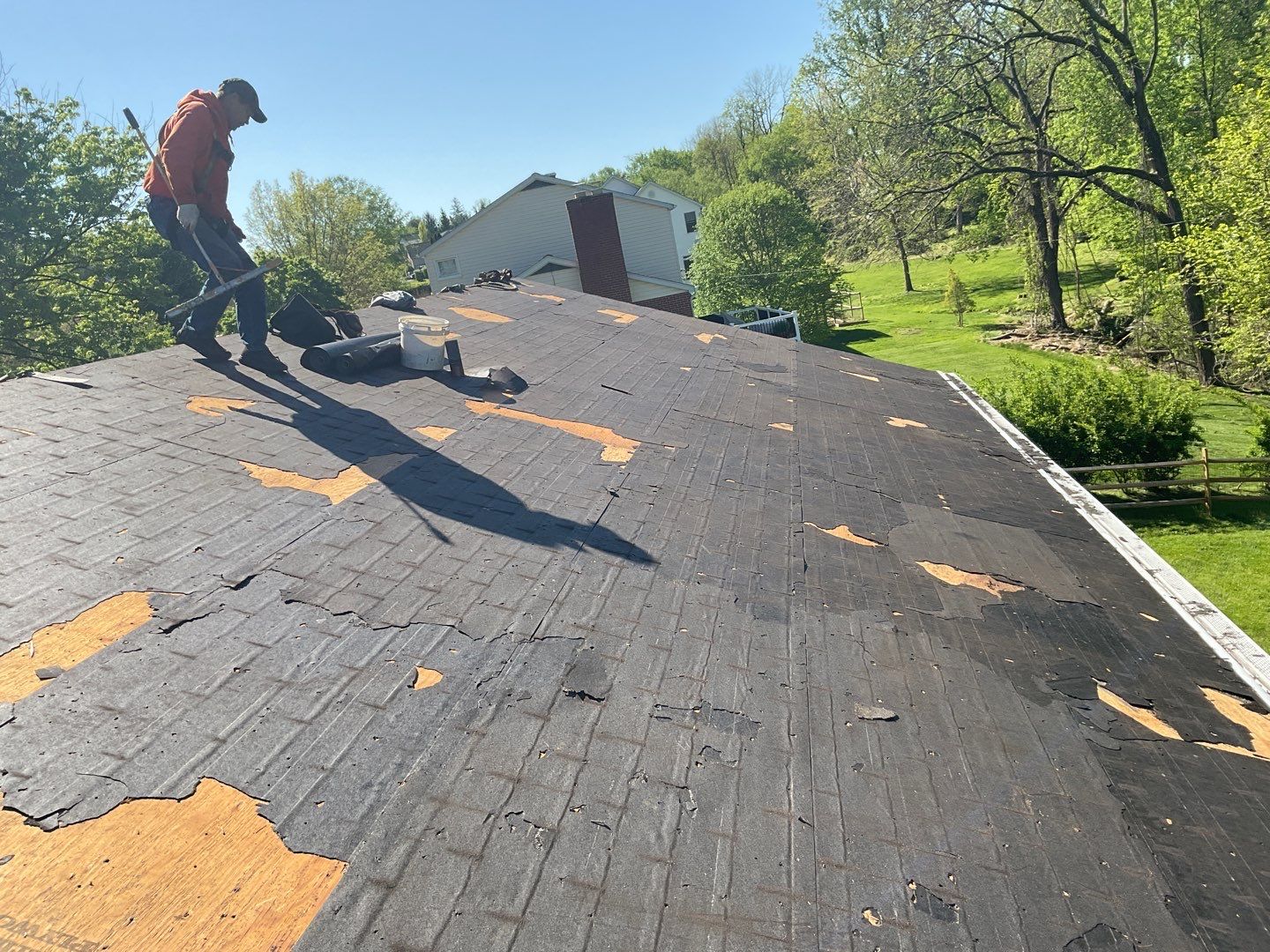Residential Roofing Installation using Landmark Shingles Color Weatherwood by Alpha Design Services
