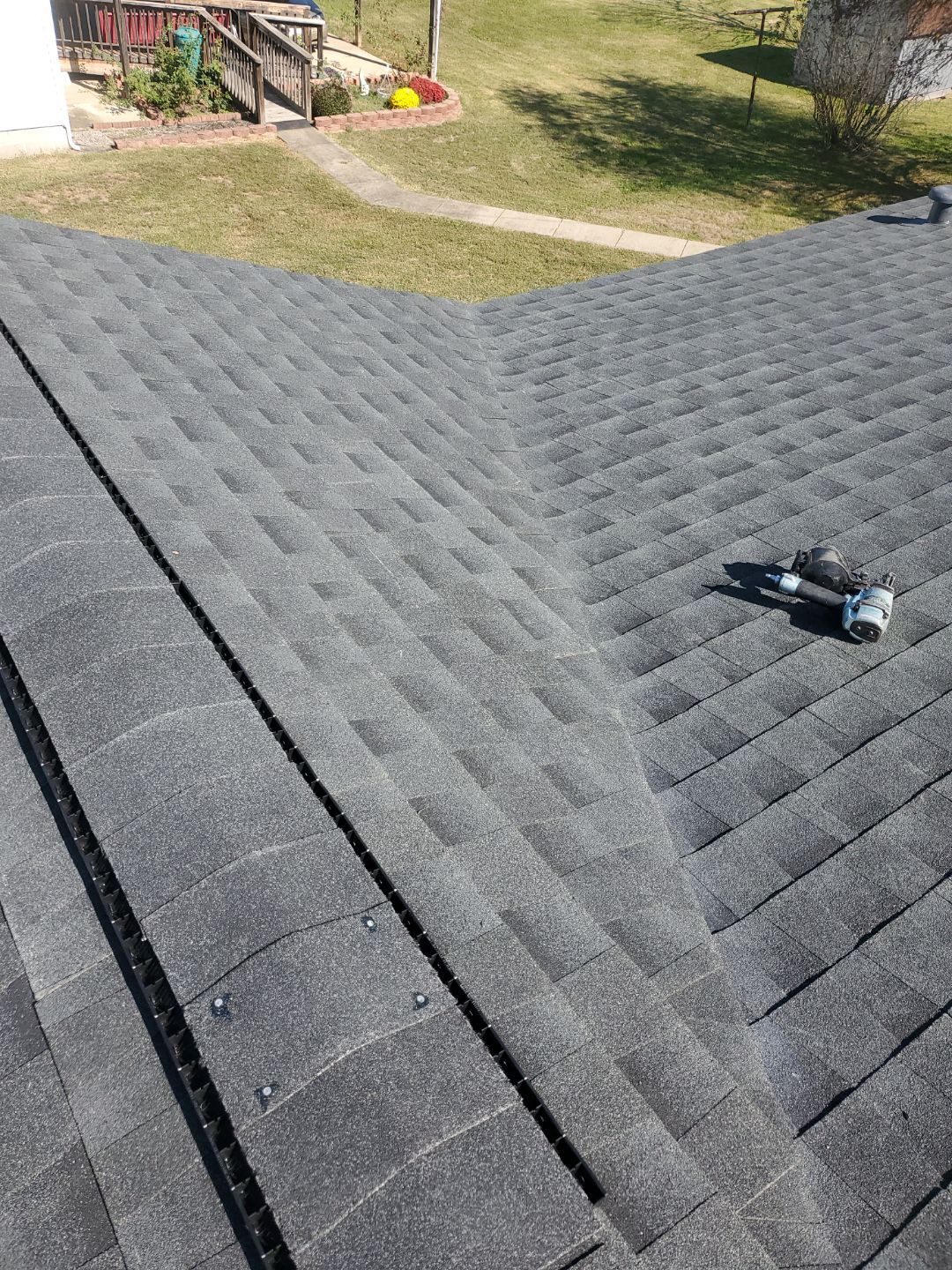 Residential Roofing Installation using GAF Timberline HDZ Biscayne Blue by Rainstoppers Roofing