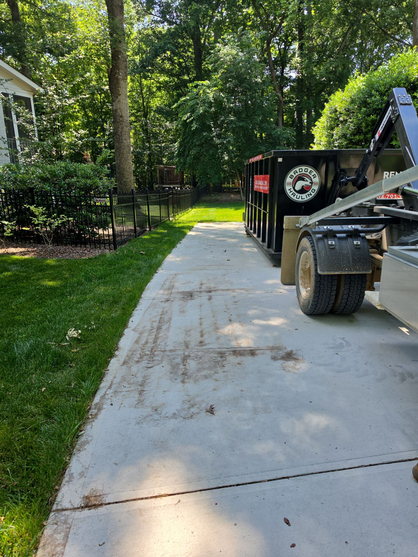 Job site clean up in Charlotte by Badger Hauling