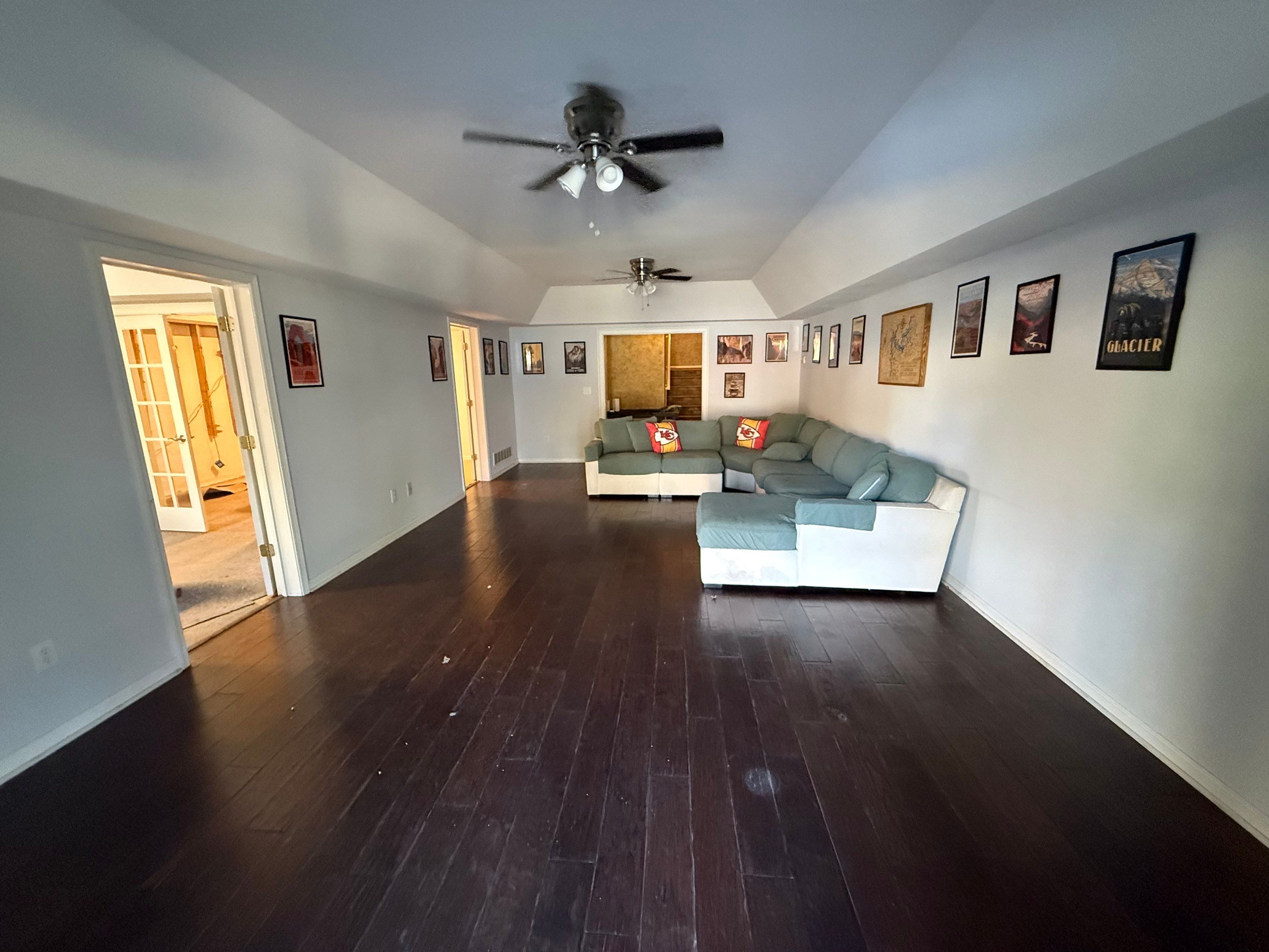 Full Basement Remodeling with Custom Flooring and Tray Ceilings in Marietta by Swift Home Renovations