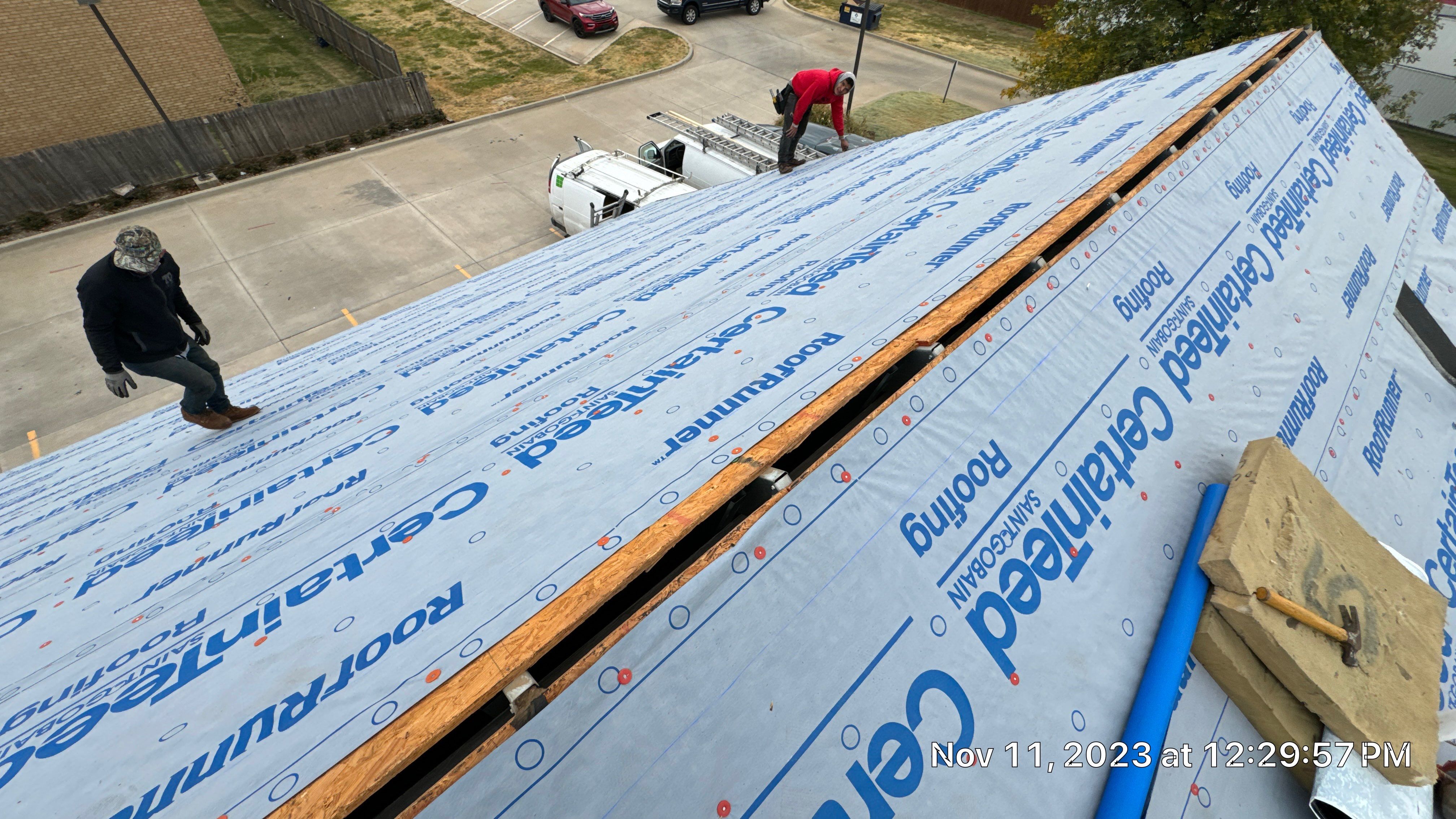Commercial Roofing Installation using Certainteed Belmont IR by Castillo Roofing