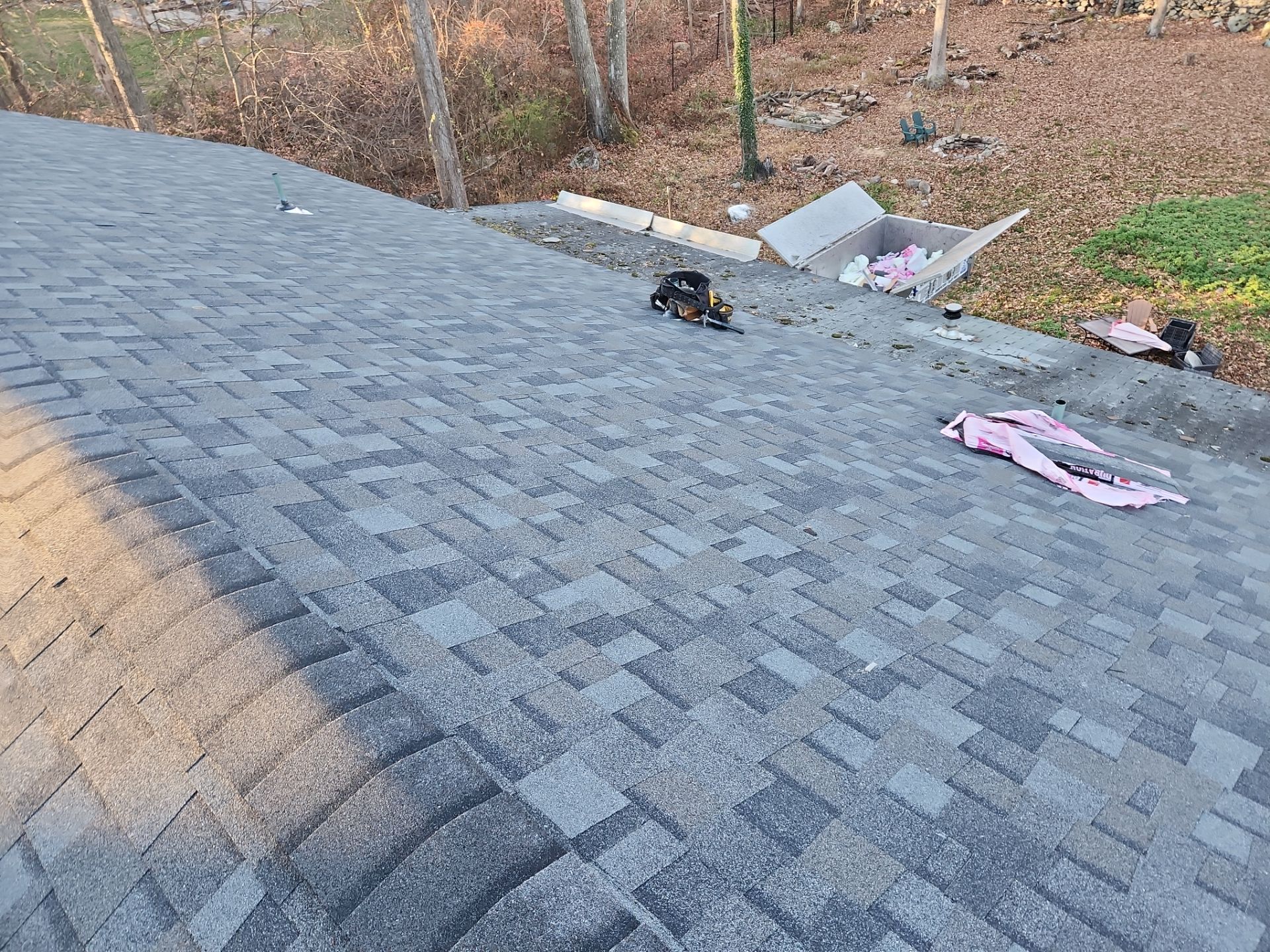 Residential Roofing Installation using Owens Corning TruDefinition Duration AR - Williamsburg Gray by A Plus Exterior