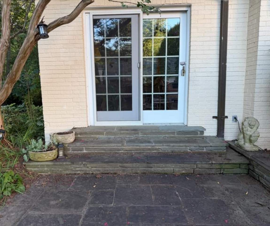 Residential Exterior Railing Installation for Bethesda Stone Entry by Capitol Iron Works