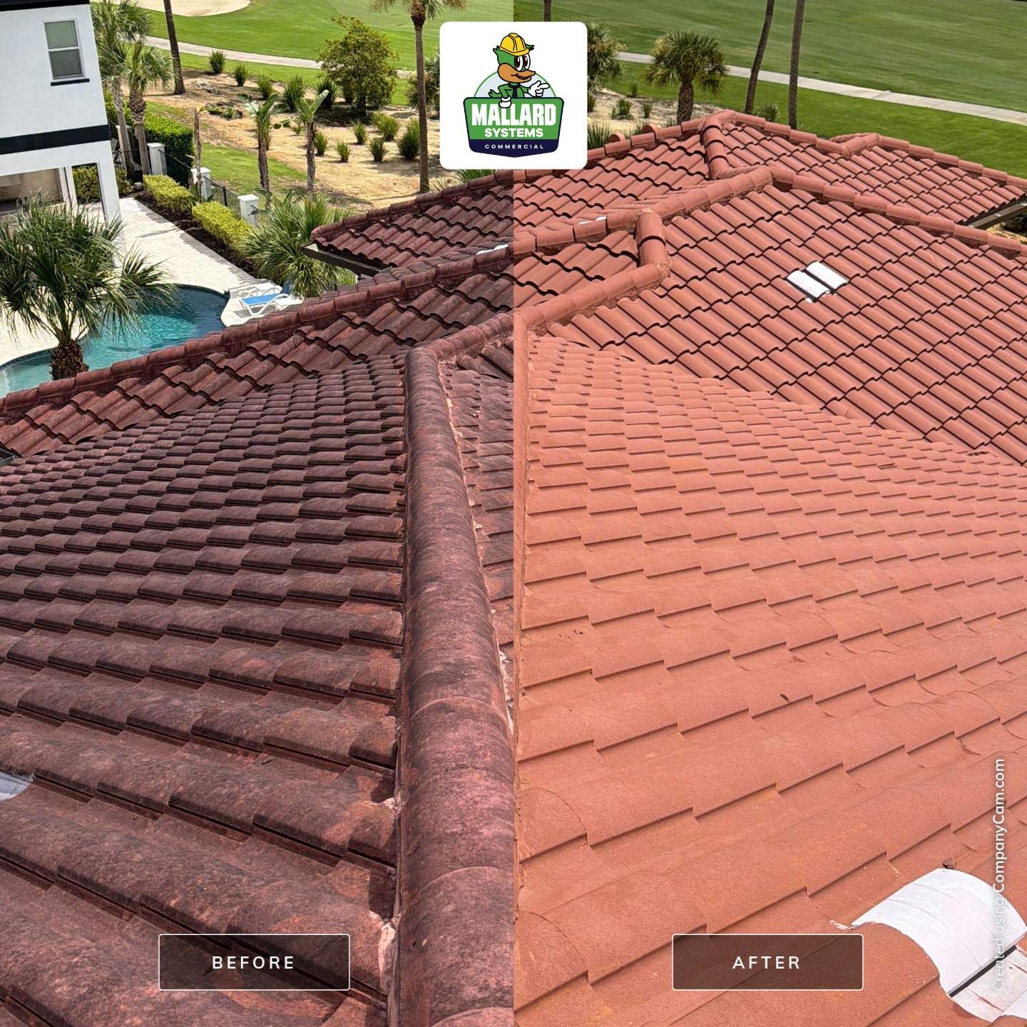 Tile Roof Cleaning on Reunion Resort Residence by Mallard Systems