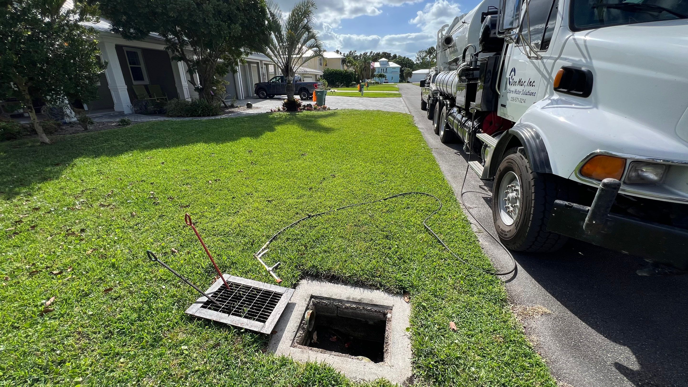 Naples Private Airport Community Catch Basin Cleaning by APS Power & Water