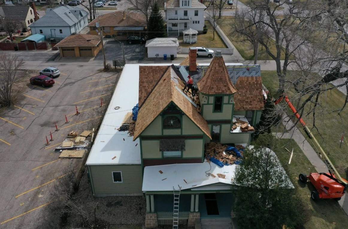Rapid City Historic Building Receives New Cedar Shingles by Weather-Tite Exteriors LLC