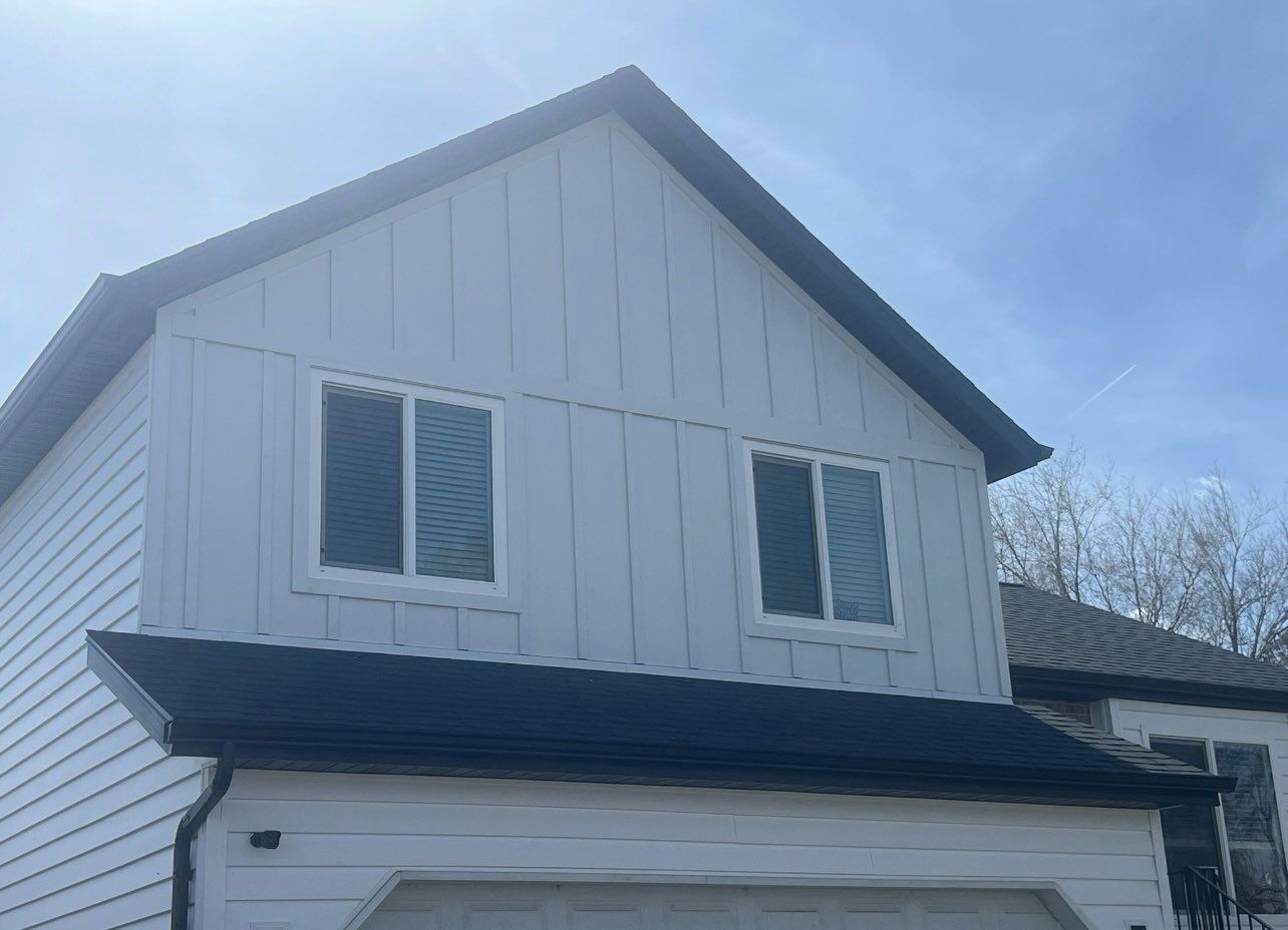 Salt Lake City | Premium Insulated Vinyl & Mixed Materials | Crisp White & Black by Ideal Siding Utah