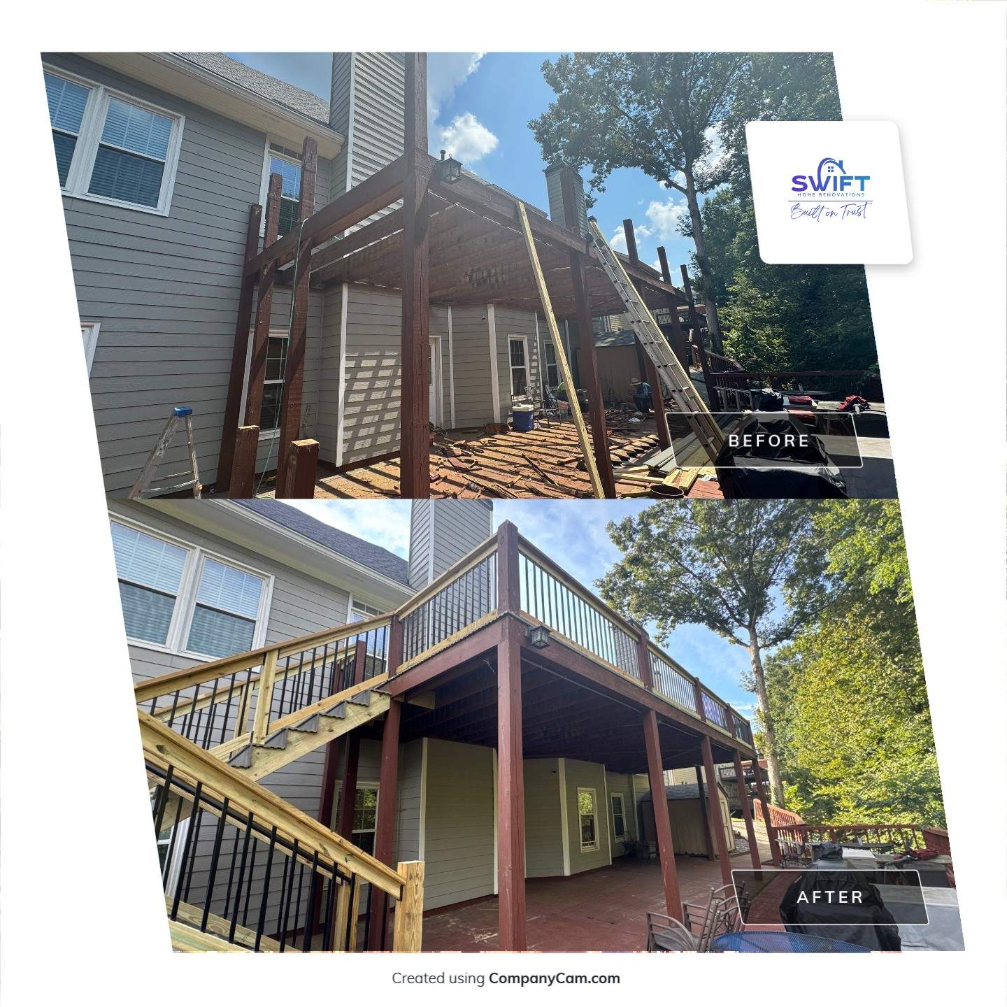 Multi-Level Composite Deck and Staircase Installation in Stonecrest by Swift Home Renovations