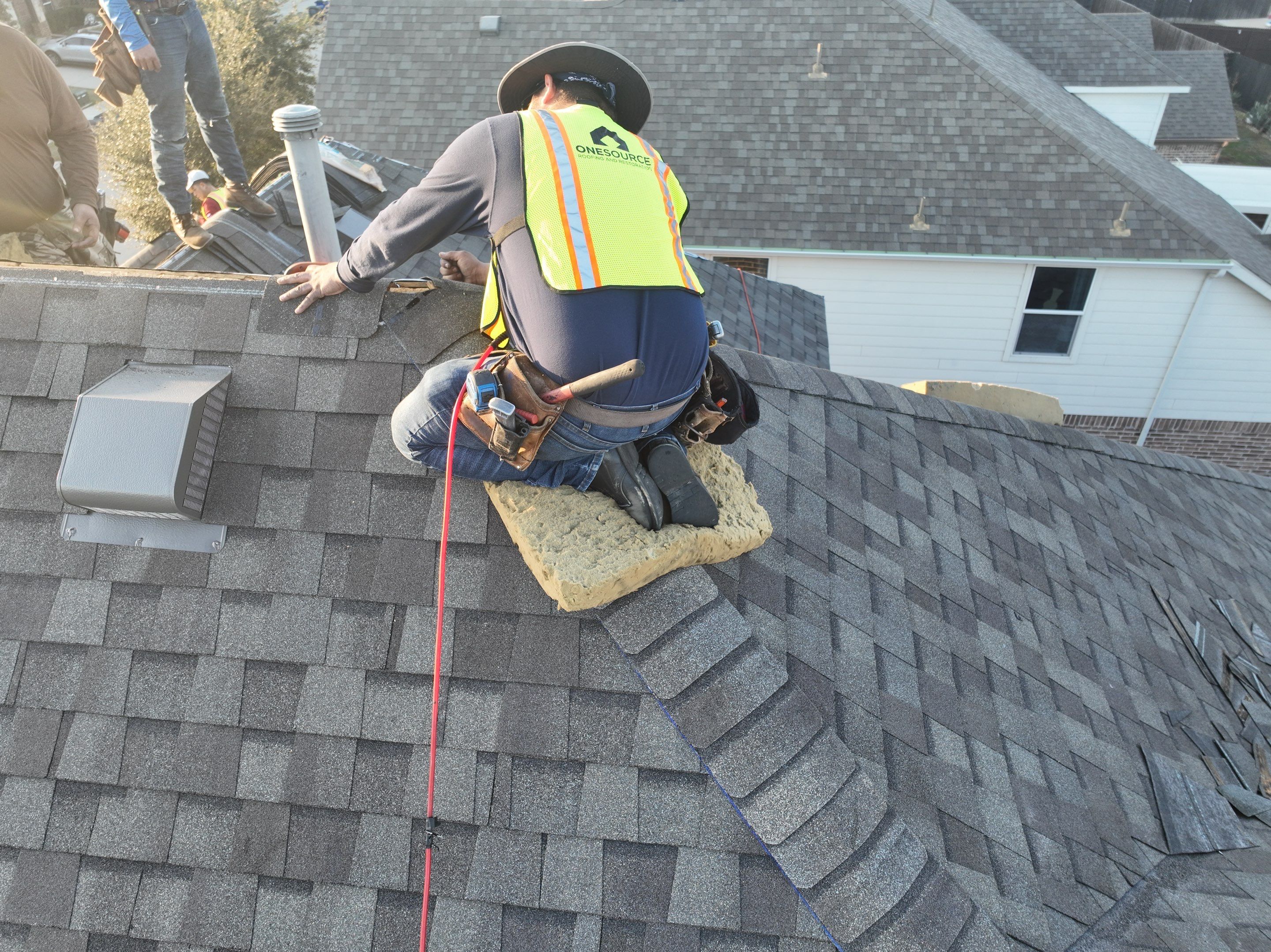 Residential Roofing Installation using CertainTeed Landmark Weathered Wood by OneSource Roofing and Restoration