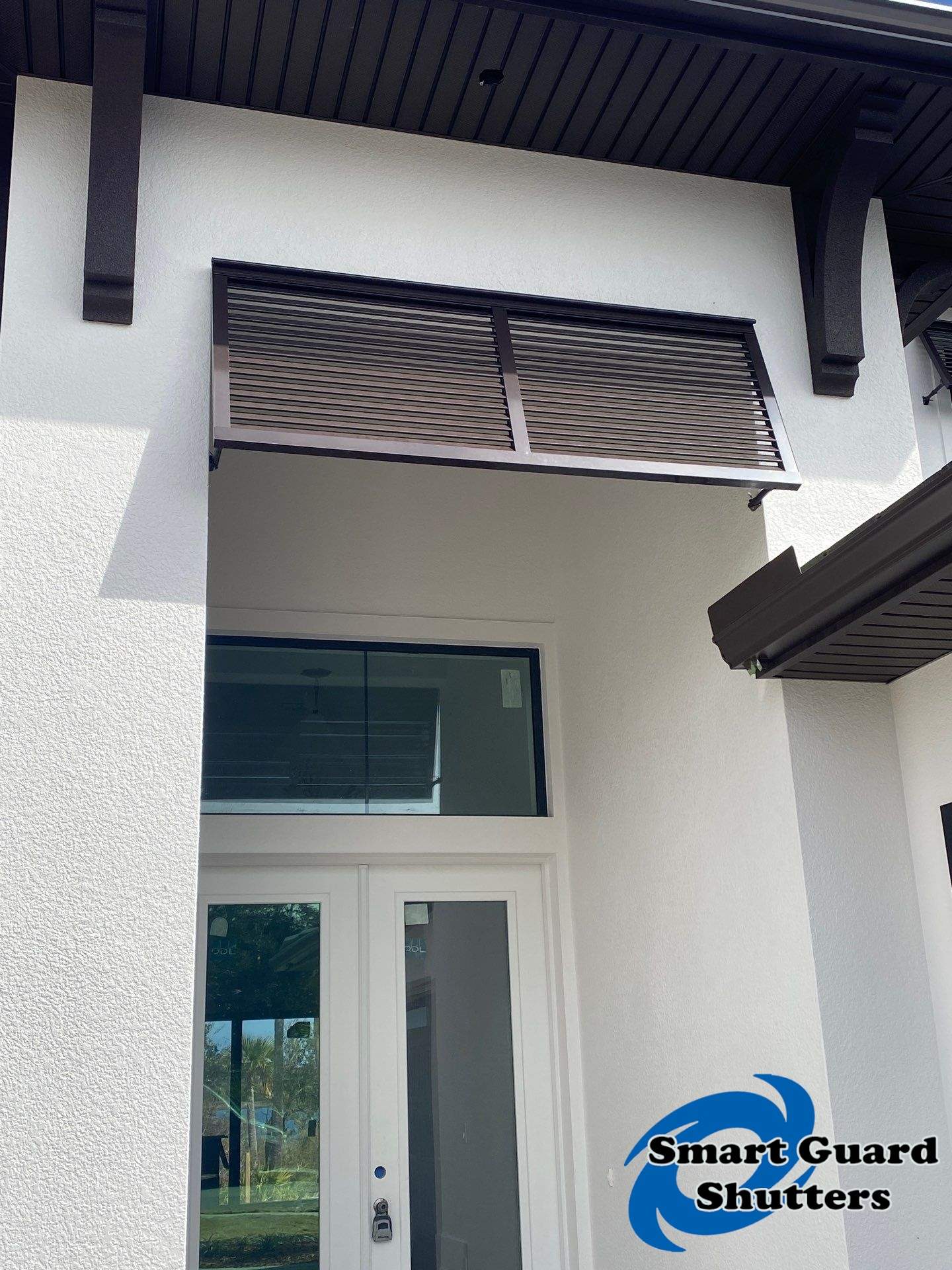 Decorative Bahamas in Grey Brown by Smart Guard Shutters
