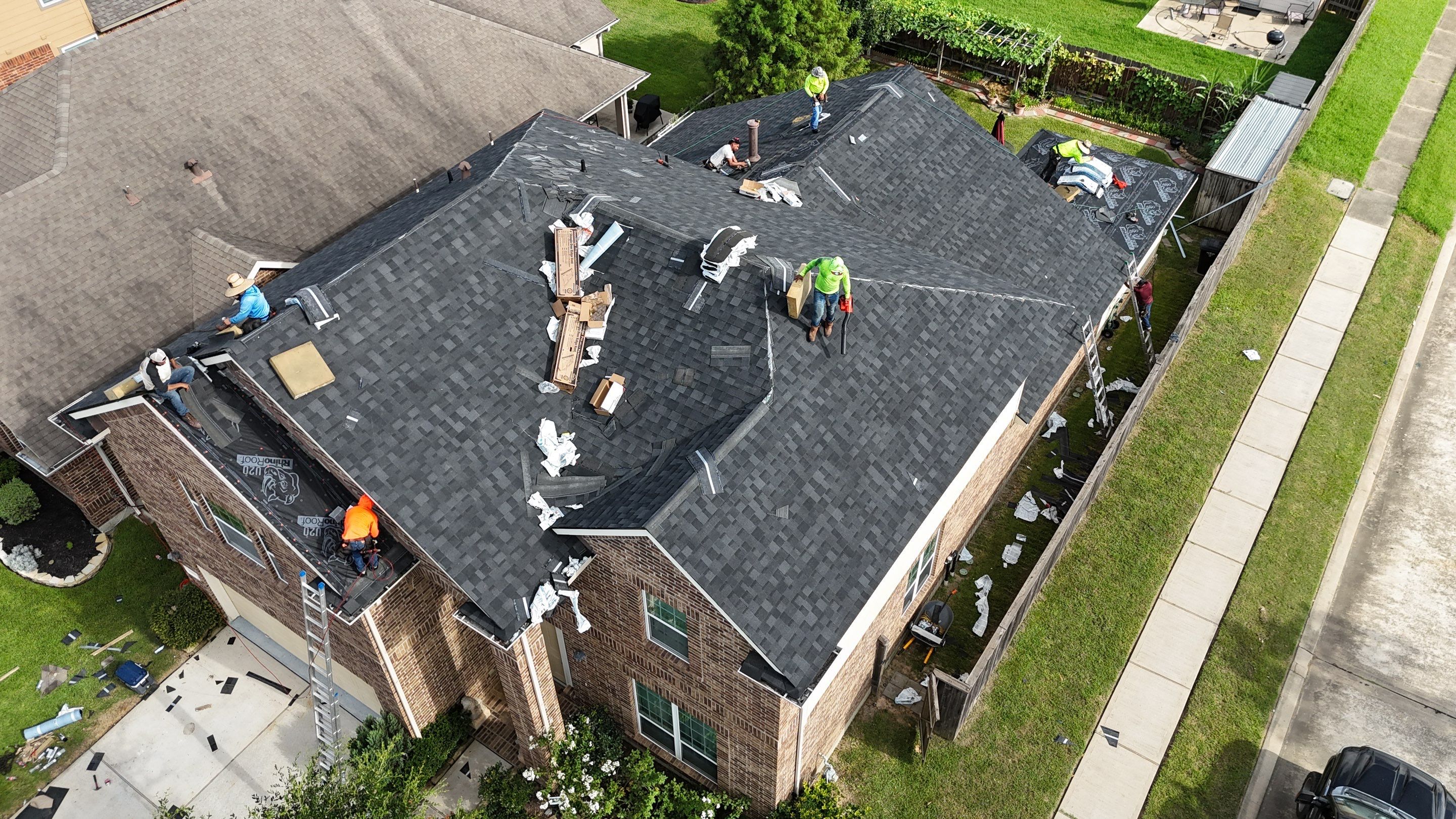 Residential Roofing Installation using IKO Dynasty after Storms in Cypress by Core Four Roofing