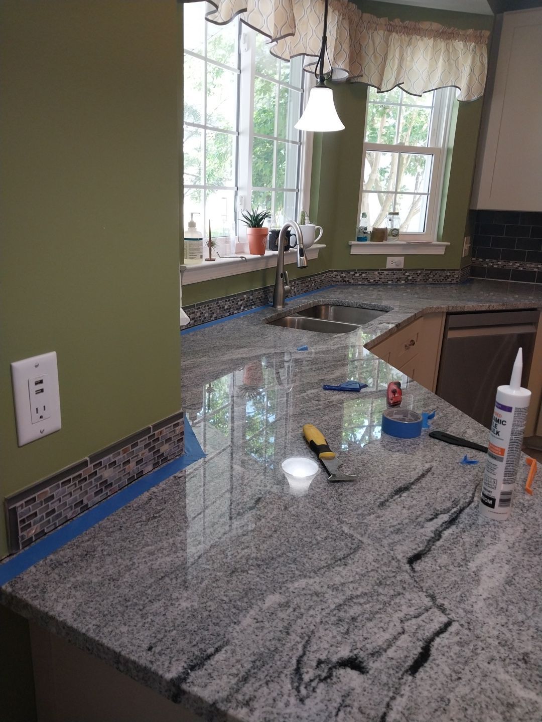 Kitchen Remodel using Caulk  by Laser Focused Solutions LLC