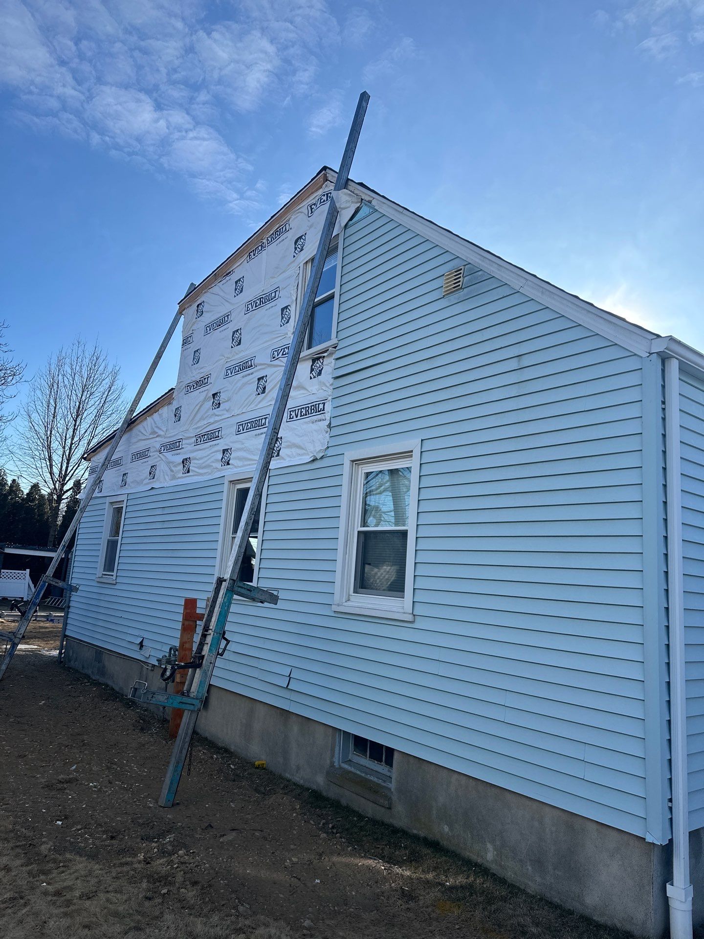 Siding Installation using CertainTeed Monogram Vinyl Siding - D4 - Sterling Gray by A Plus Exterior