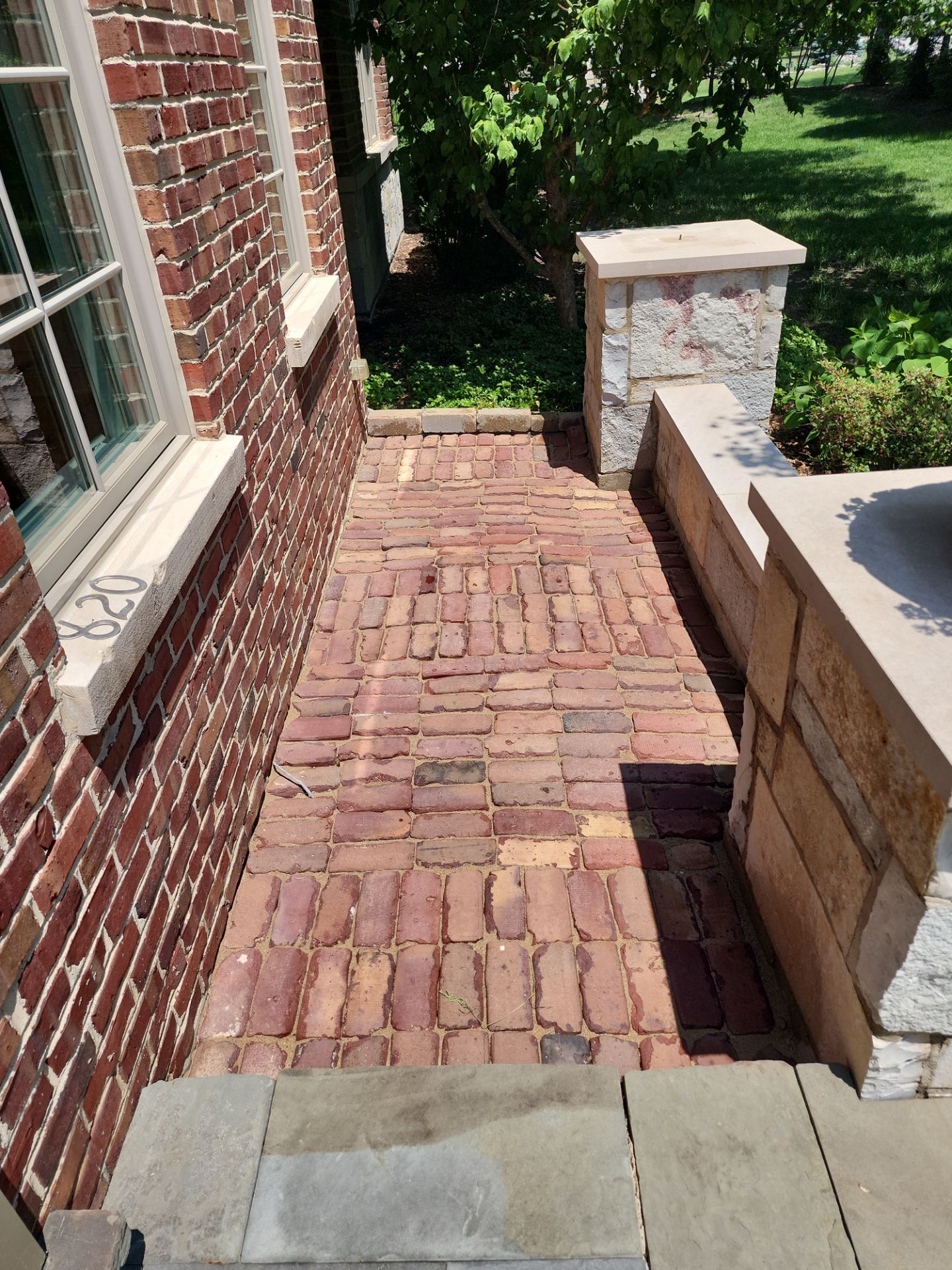 bluestone using Algaecide, soft wash soap by Northern Power Washing LLC.
