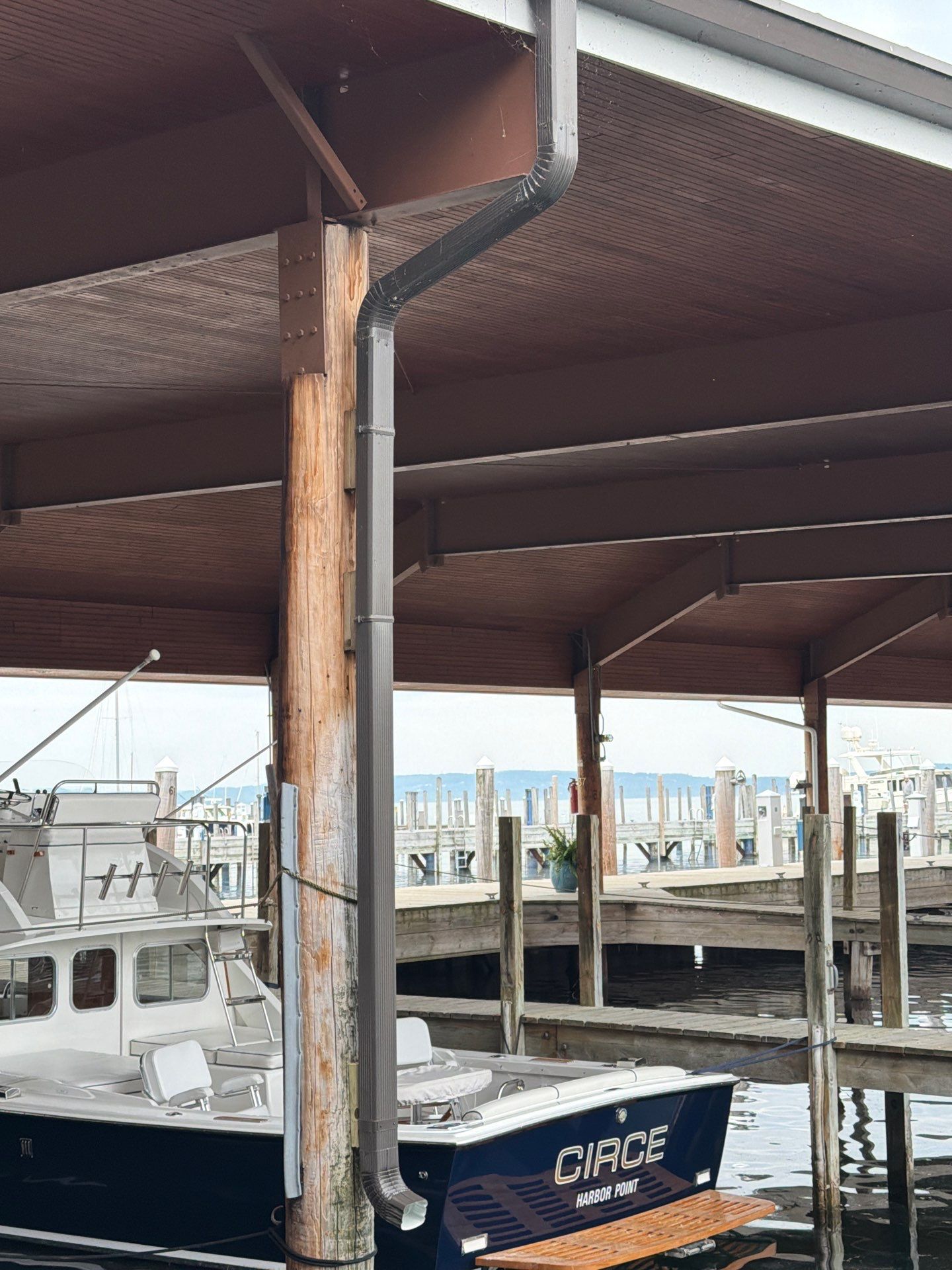 Gutter and Downspout Installation for Harbor Springs Boat House by Rainbow Seamless Systems