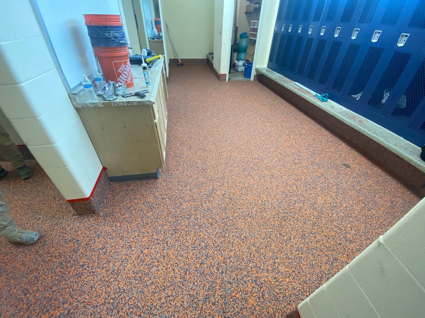 Locker Room using Custom Color by Select Painting, Coatings & Garage Cabinets