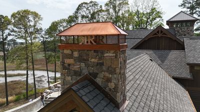 Custom Chimney Caps - Copper Hip & Ridge by Premier Chimney and Roofing