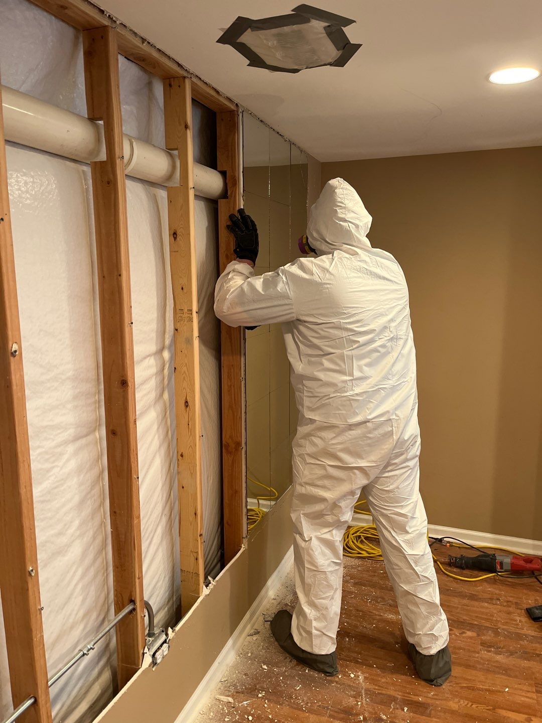 Overhead Drain Pipe Leak in Basement by Chicagoland Water Medics