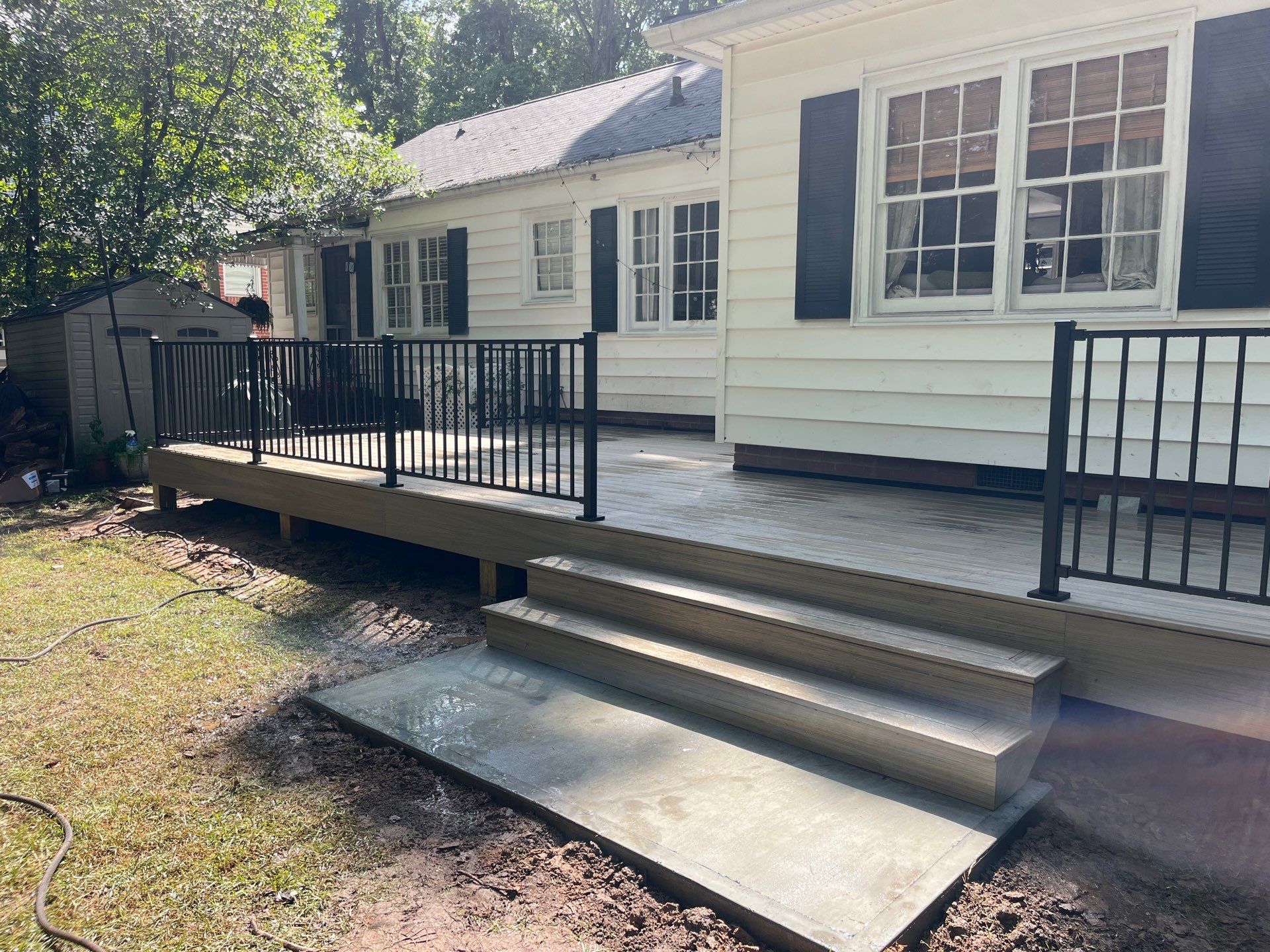 Atlanta, GA Deck Rebuild using Trex Enhance Natural Series and Steel Railing by Nelson Exteriors