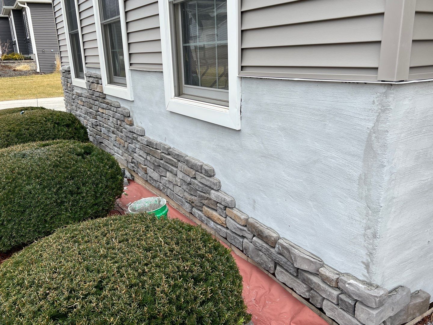 Masonry Veneer Stone Installation by ACE Waterproofing & Basement Solutions
