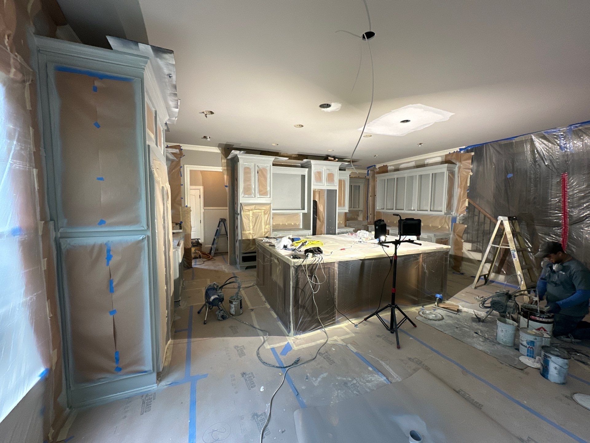 Cabinet Transformation – Kitchen & Living Room by Atlanta's Paint Doctor