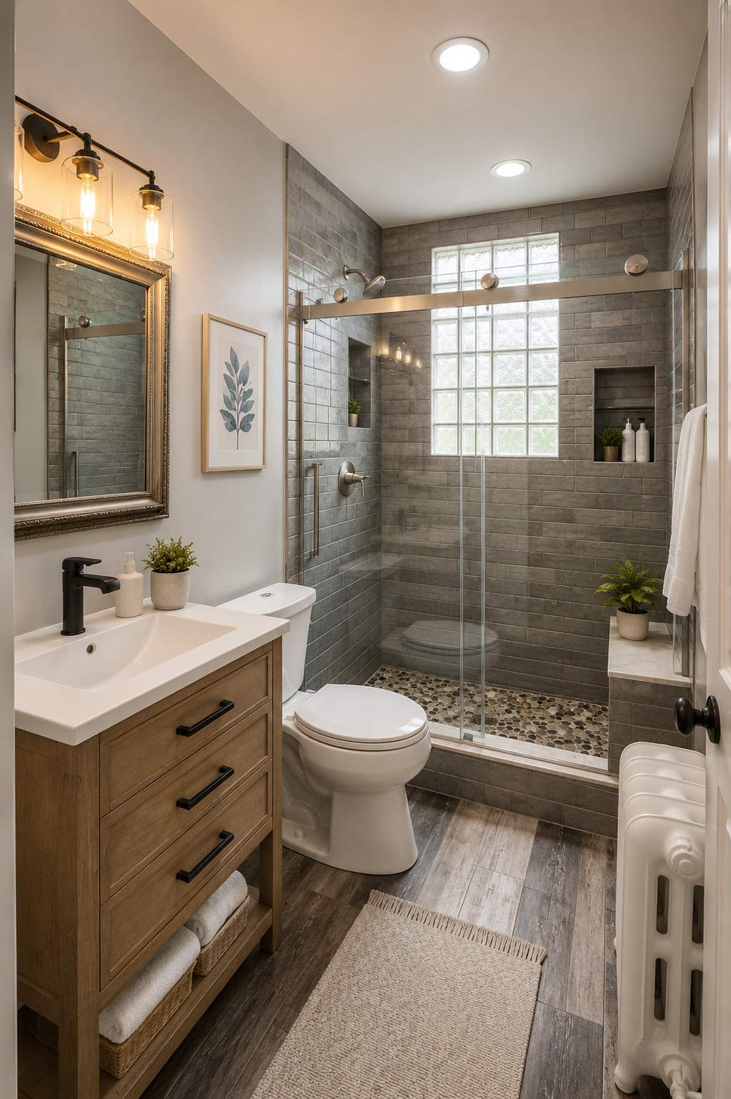 Warm Contemporary Full Bathroom Remodel - Gwynn Oak, MD by Remodel Now