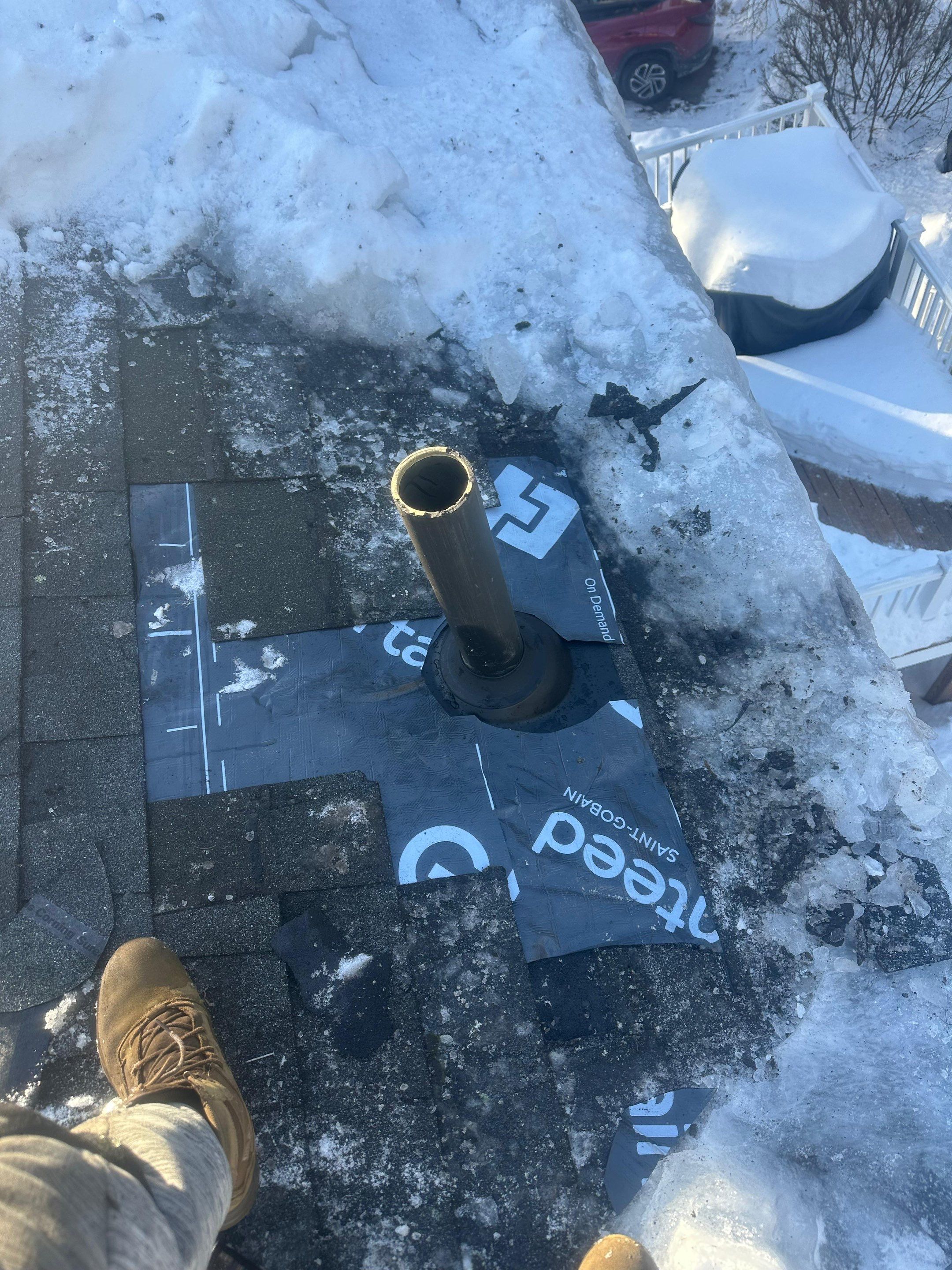 Pipe Flashing Replacement & Ice Removal in Westford by Mighty Dog Roofing of Greater Middlesex County