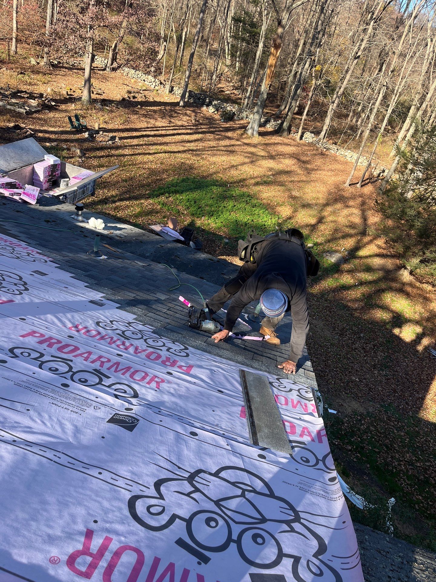 Residential Roofing Installation using Owens Corning TruDefinition Duration AR - Williamsburg Gray by A Plus Exterior