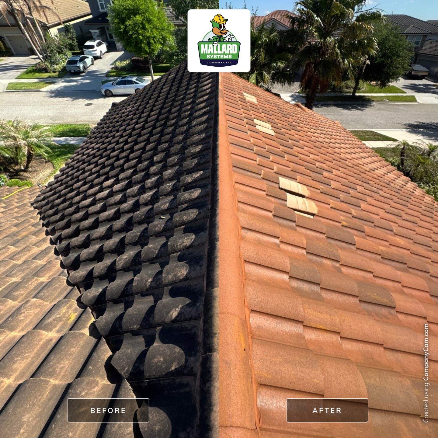 Barrel Tile Roof Cleaning by Mallard Systems