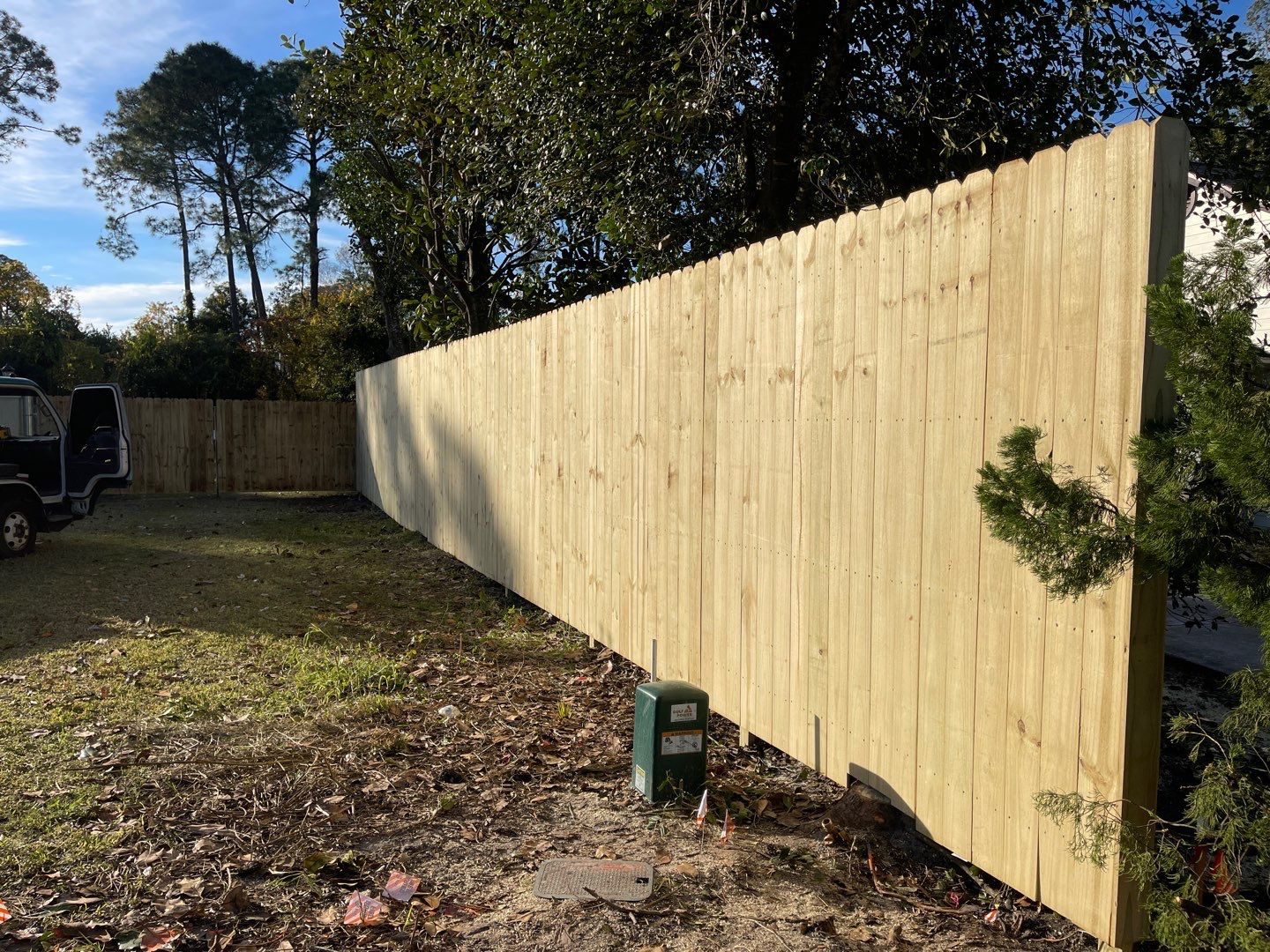 8' PRIVACY WOOD WITH 2 3/8 POUNDED POST  by Hip Square Fence Inc.