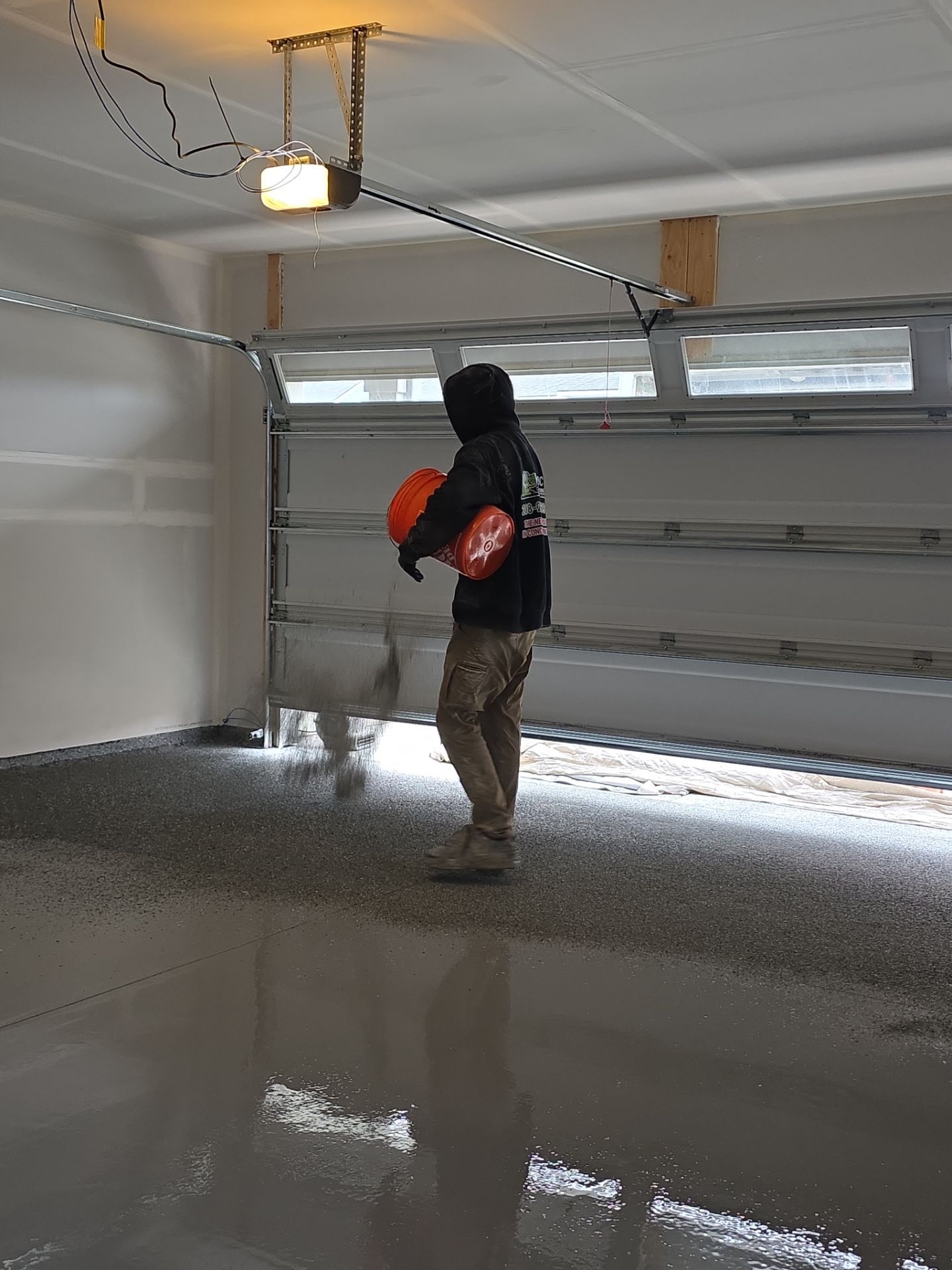 Slate Hybrid Polyurea Garage Floor Coating in Spokane by Croc Coatings, LLC