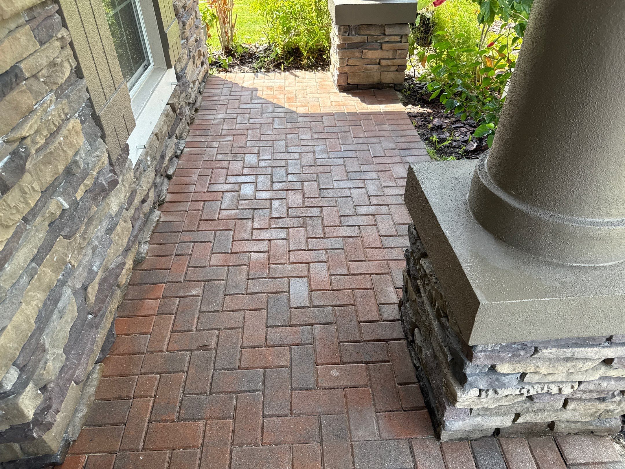 3-Car Paver Driveway & Entryway Cleaning | Oakleaf Hammock Community, Ellenton, FL by Sunshine AquaWash