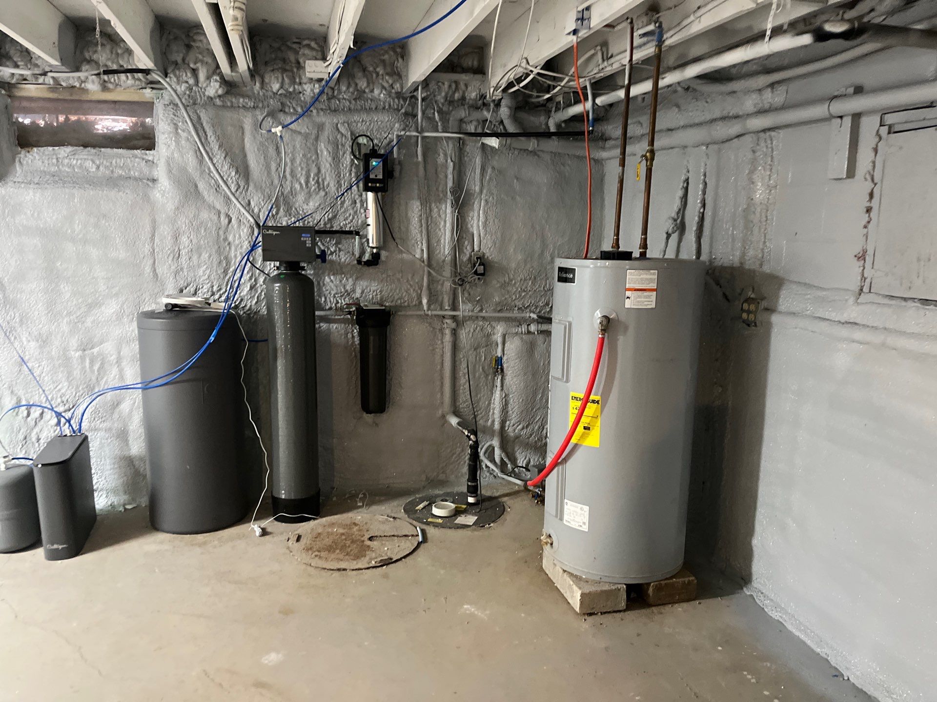 Basement Exterior Walls using Closed Cell Spray Foam by NYS Foam & Energy
