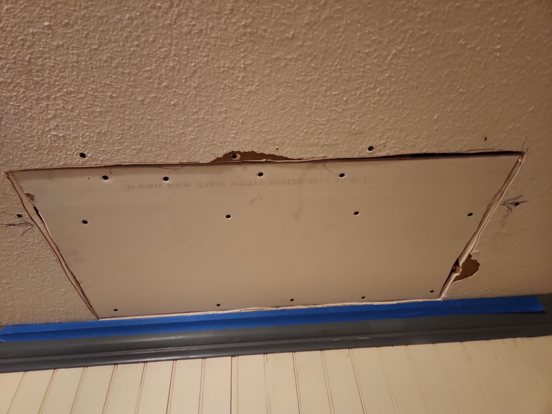 Ceiling Drywall Repair and Texture Matching in Hyde park, Austin by RejuveNate Renovations LLC