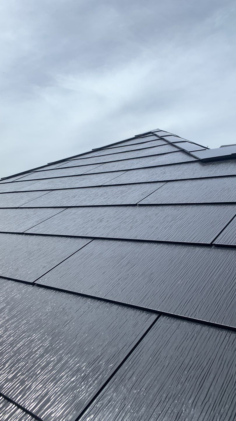 Tesla Solar Roof using Tesla Solar Roof V3 tiles by American Home Contractors