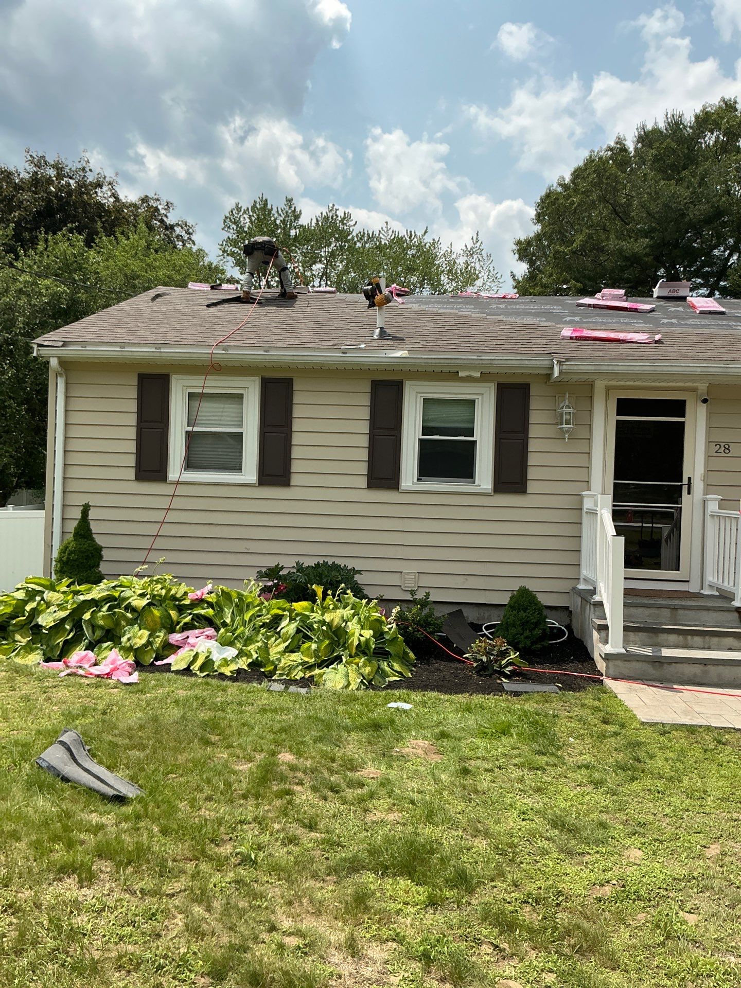Full Roof Replacement & Chimney Repair – Onyx Black, MA by Mighty Dog Roofing of Greater Middlesex County