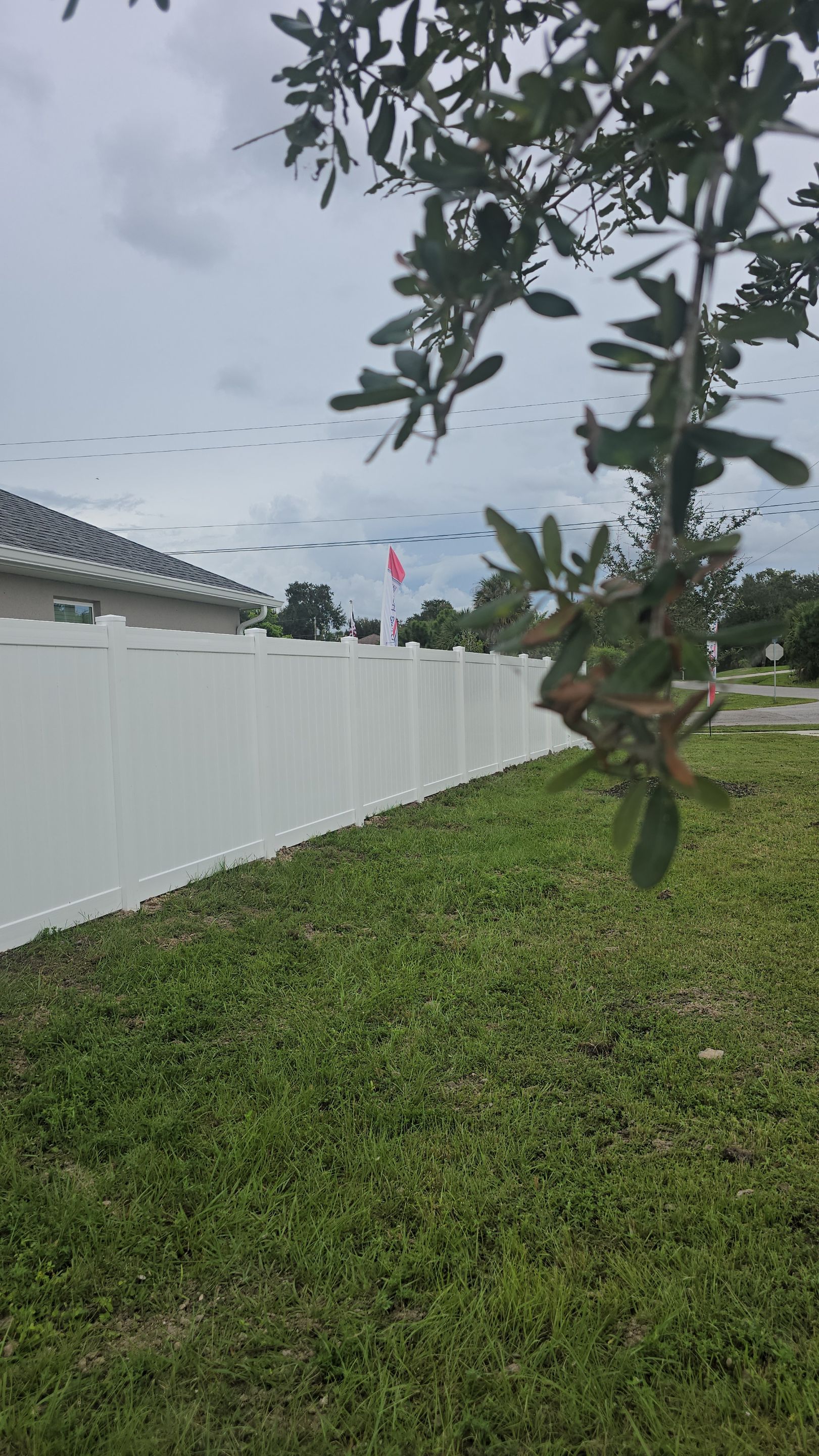 White Vinyl Privacy Fence Installation for North Port Residence by True Fence LLC