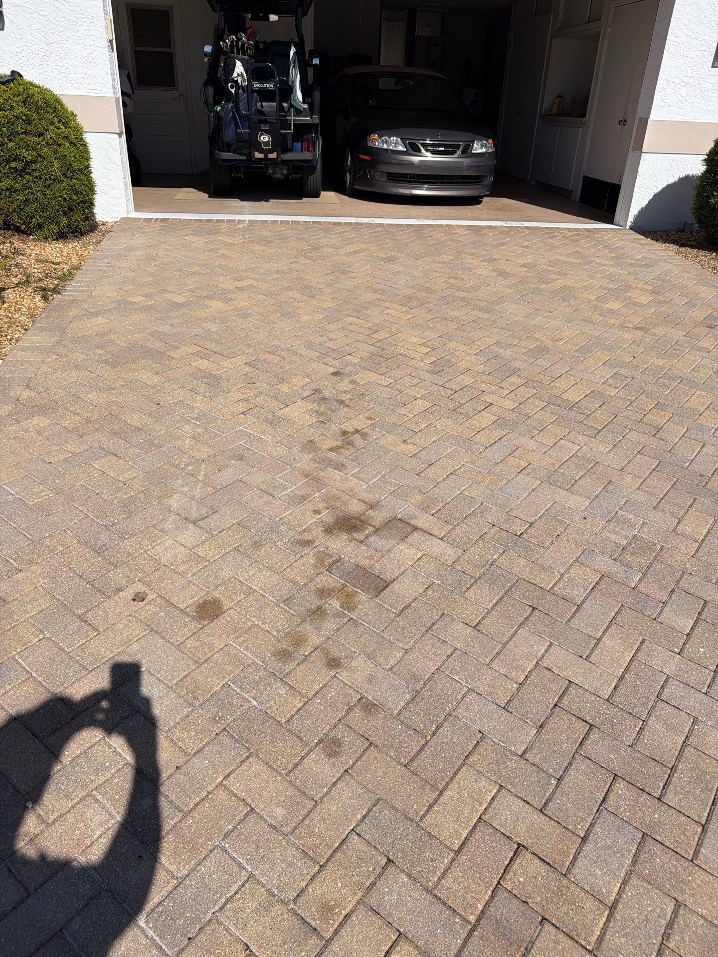 Restoring Herringbone Paver Driveway and Walkway in Sun City Center by Supreme Paver Experts