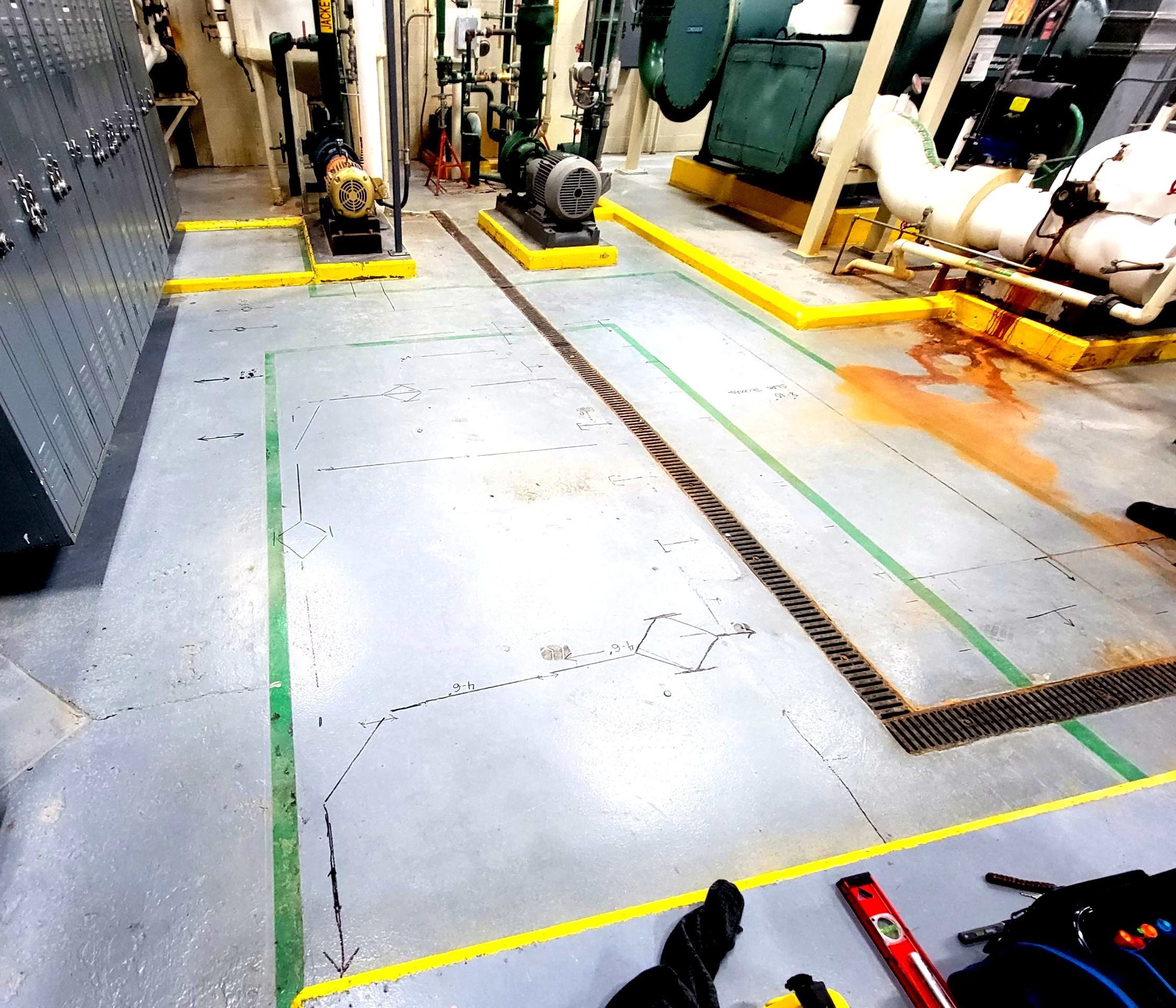 Concrete Scan for industrial type plant by Alsip Locating Service, LLC