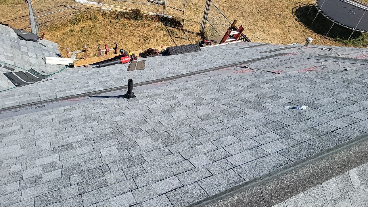 Residential Roofing Installation using IKO Dynasty (Color: Frostone Grey) by Orezona Building & Roofing Company, Inc.