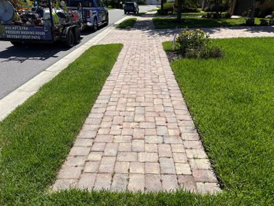 Paver Driveway, Sidewalk & Curbing Cleaning — Bougainvillea Place, Ellenton, FL