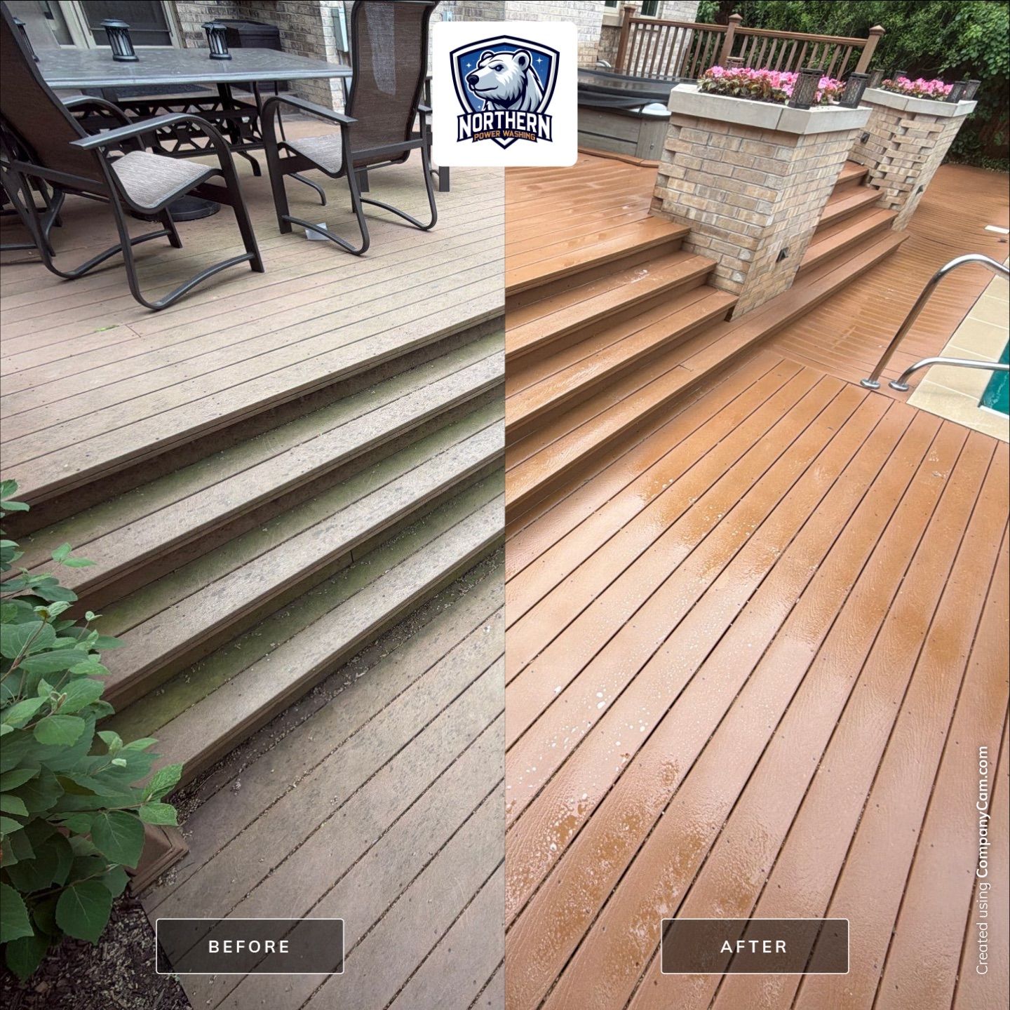 Trex Deck and Natural Stone Cleaning by Northern Power Washing LLC.