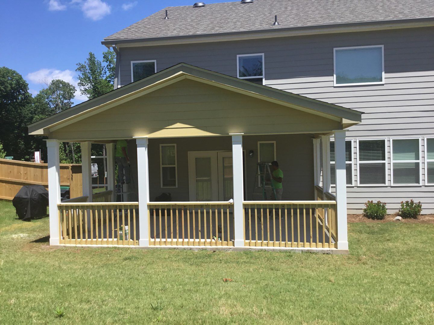 Screened Porch Addition With Gabled Roof and Tongue and Groove Ceiling by Swift Home Renovations