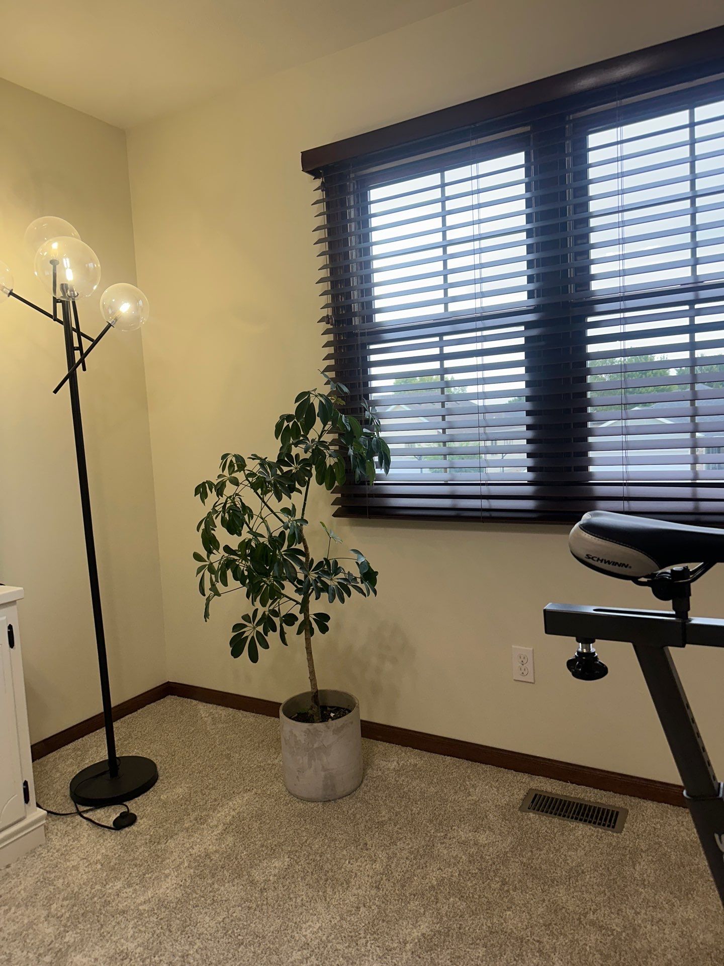 Custom Dark Wood Blind Installation for Lincoln Home Office by CompanyCam Sales Demo